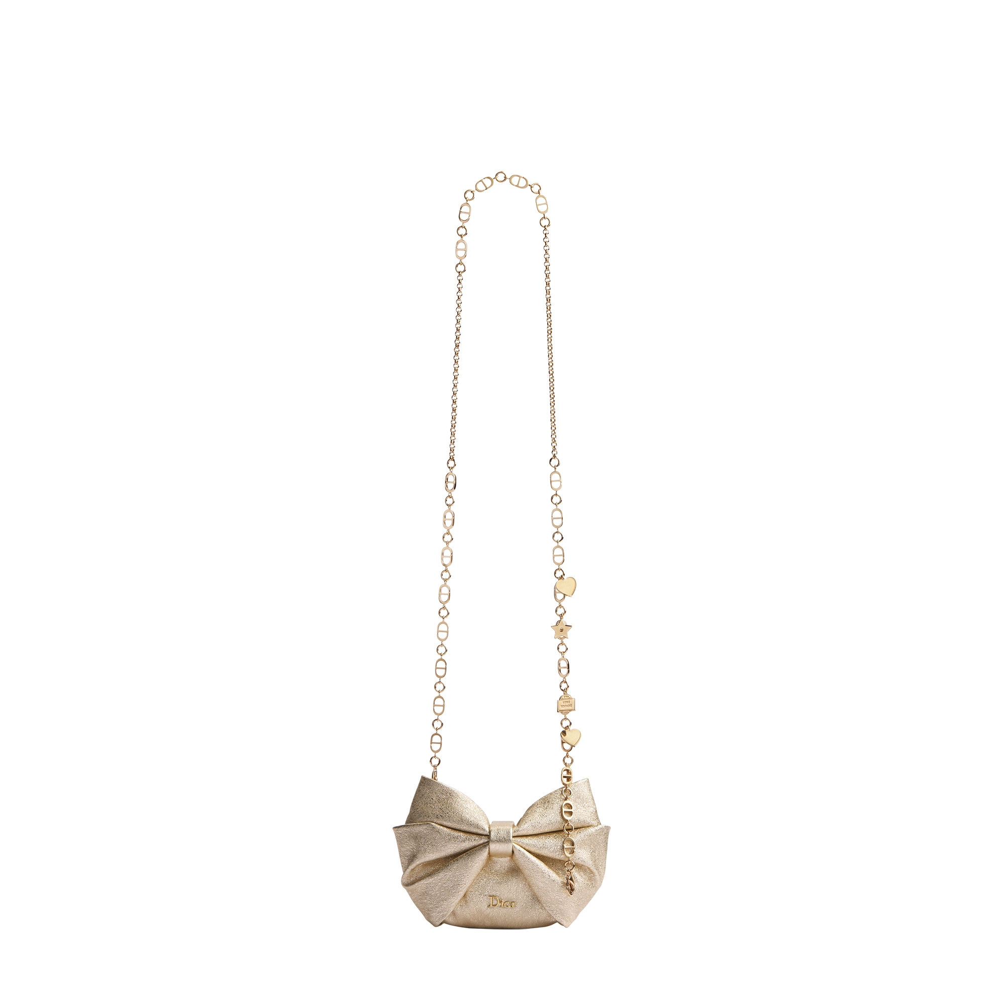 Bow Mini Bag Gold-Tone Metallic Lambskin E07