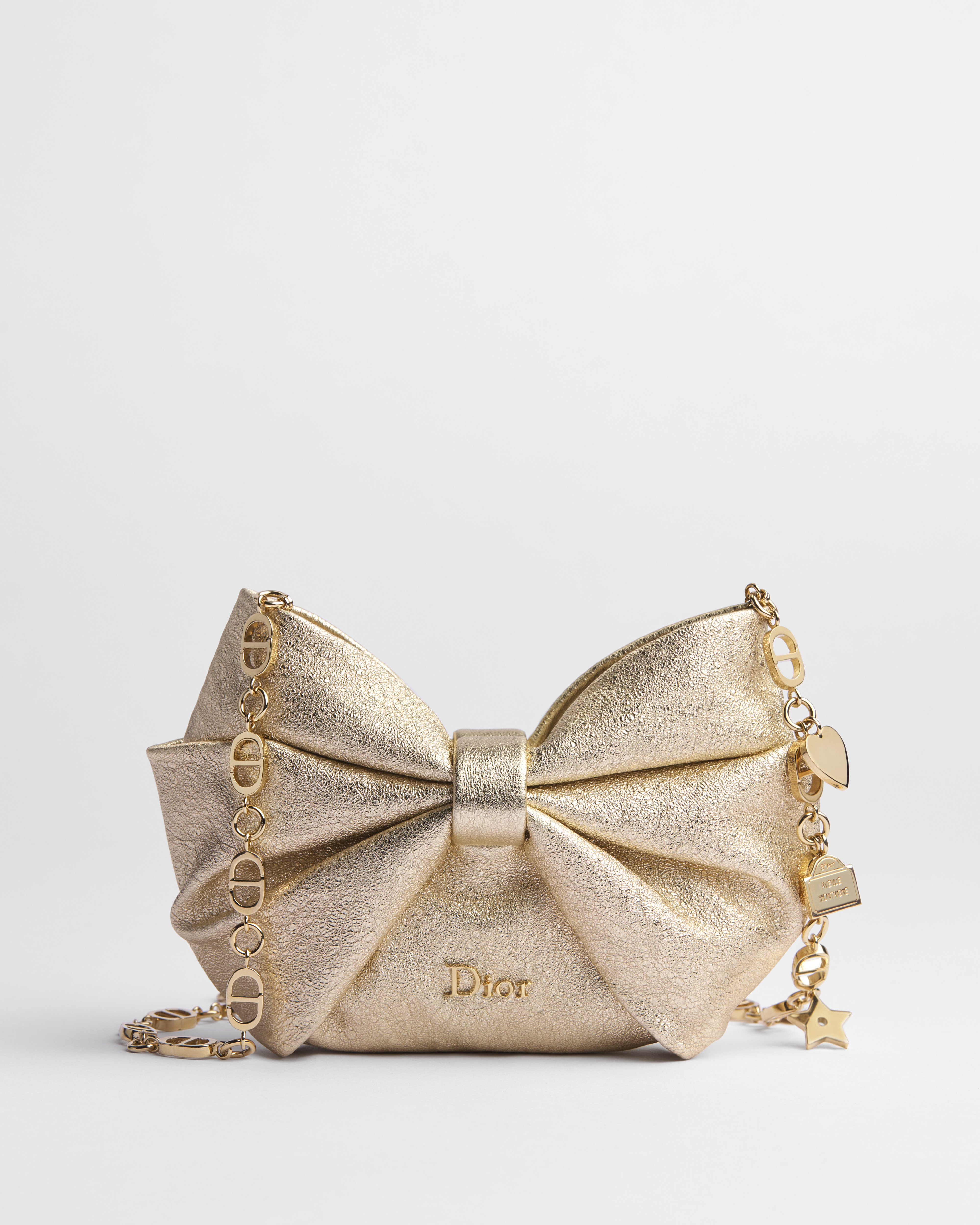 Miniborsa a fiocco Pelle di agnello color oro metallizzato E01