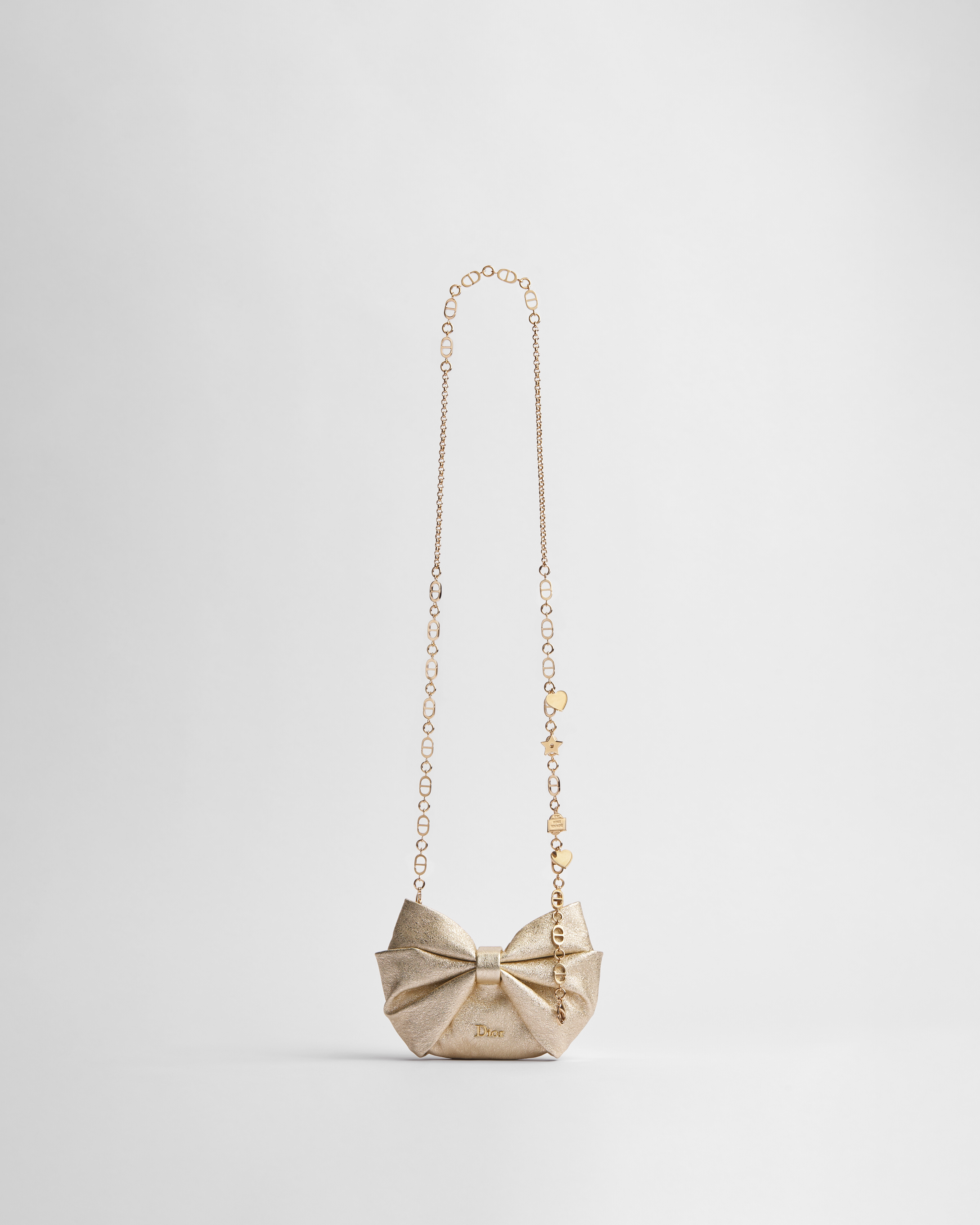 Bow Mini Bag Gold-Tone Metallic Lambskin E07