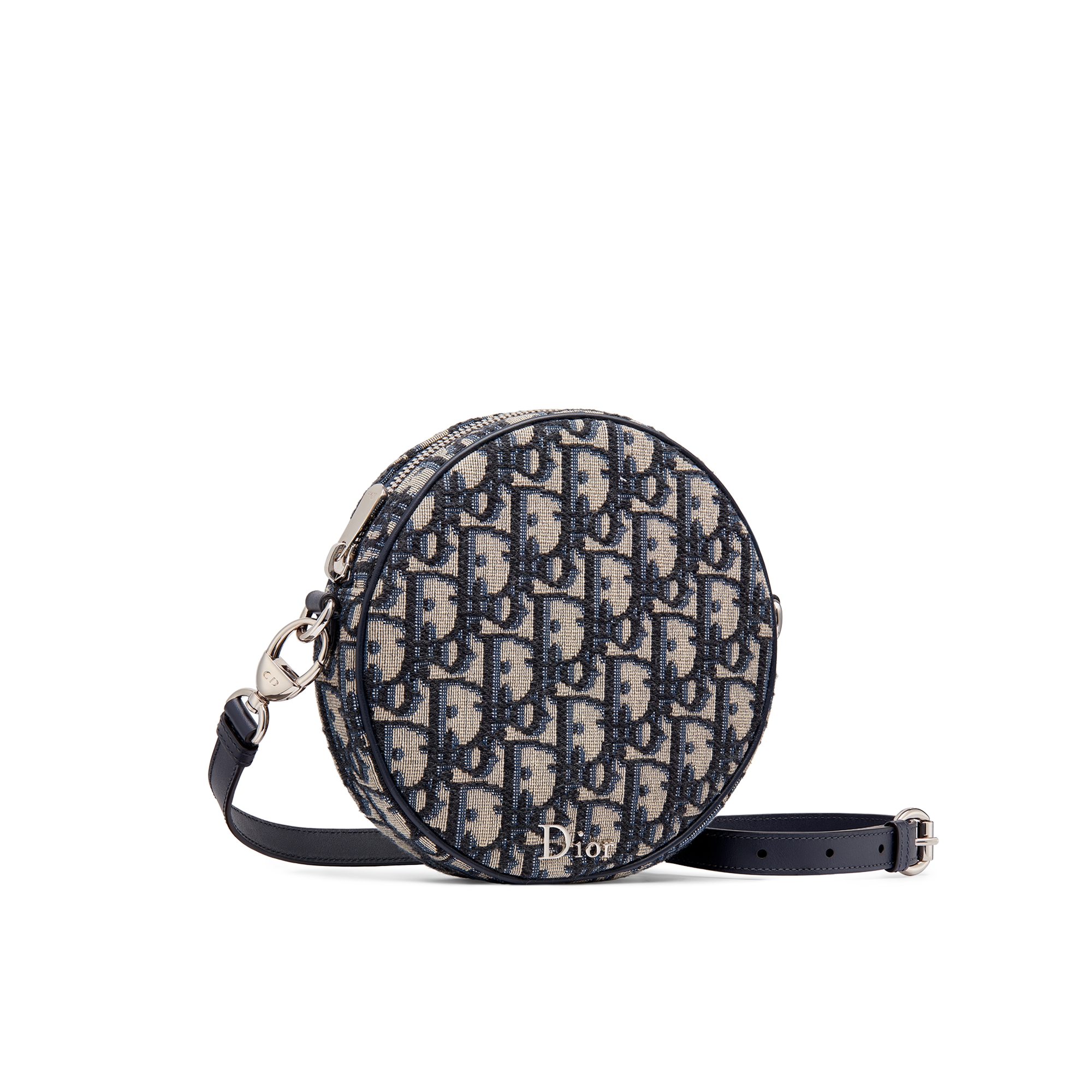 Baby Ball Bag Beige and Black Dior Oblique Jacquard and Blue Calfskin E03