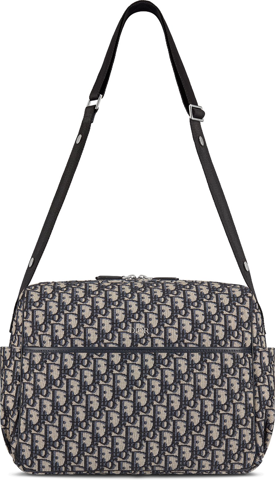 Sac a langer Toile jacquard Dior Oblique beige et noir DIOR