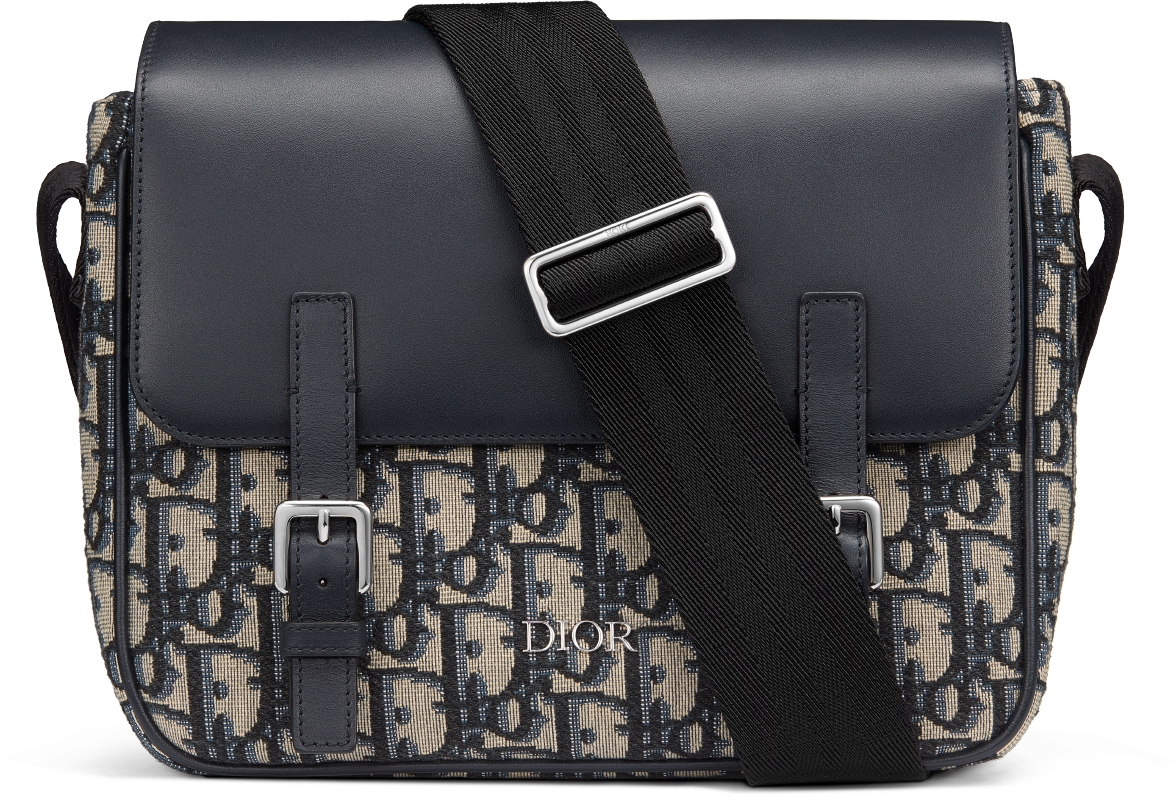 Kids' Messenger Bag Blue Smooth Calfskin and Beige and Black Dior ...