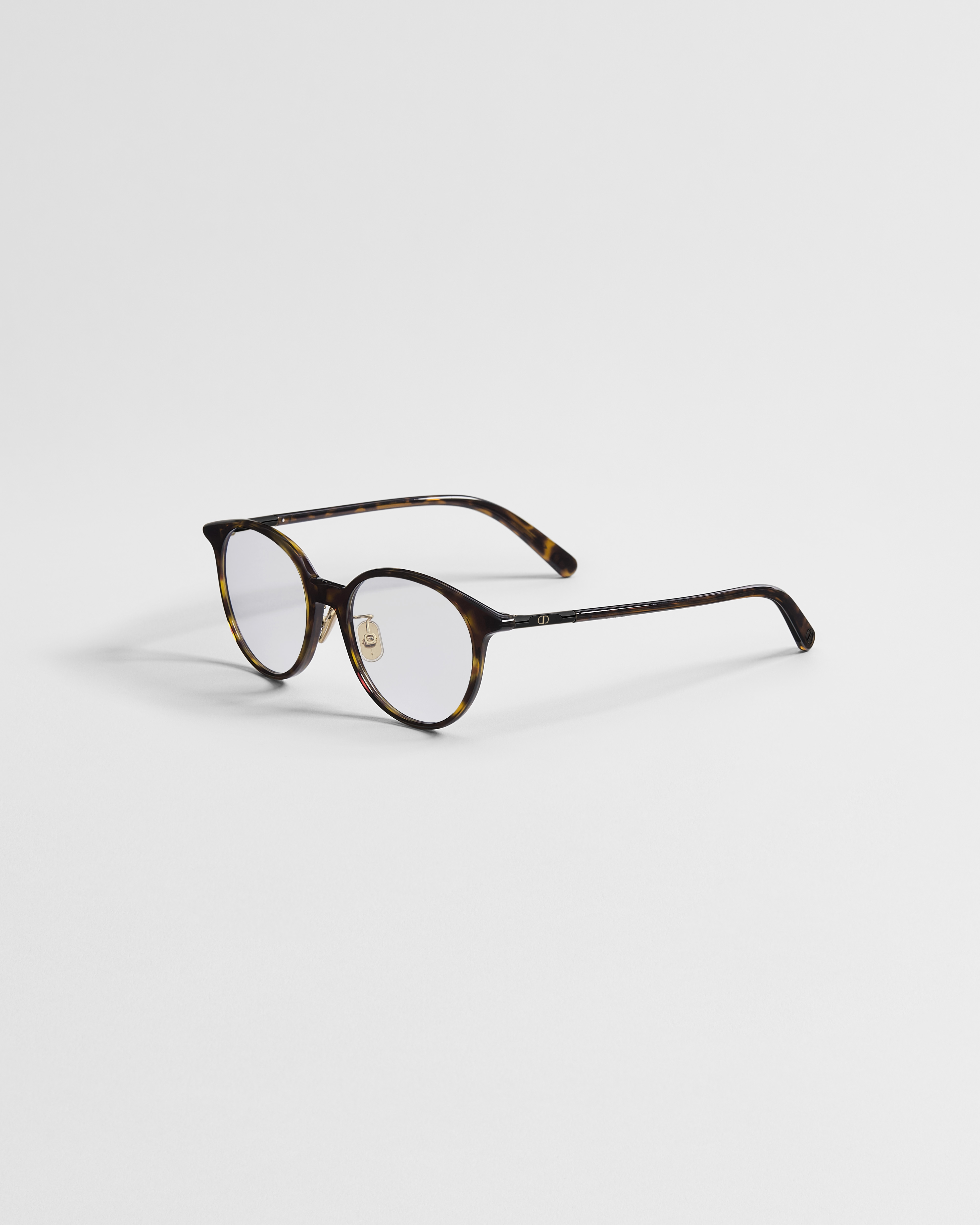 MiniCD R5F 棕色玳瑁花紋圓形濾藍光眼鏡 E03