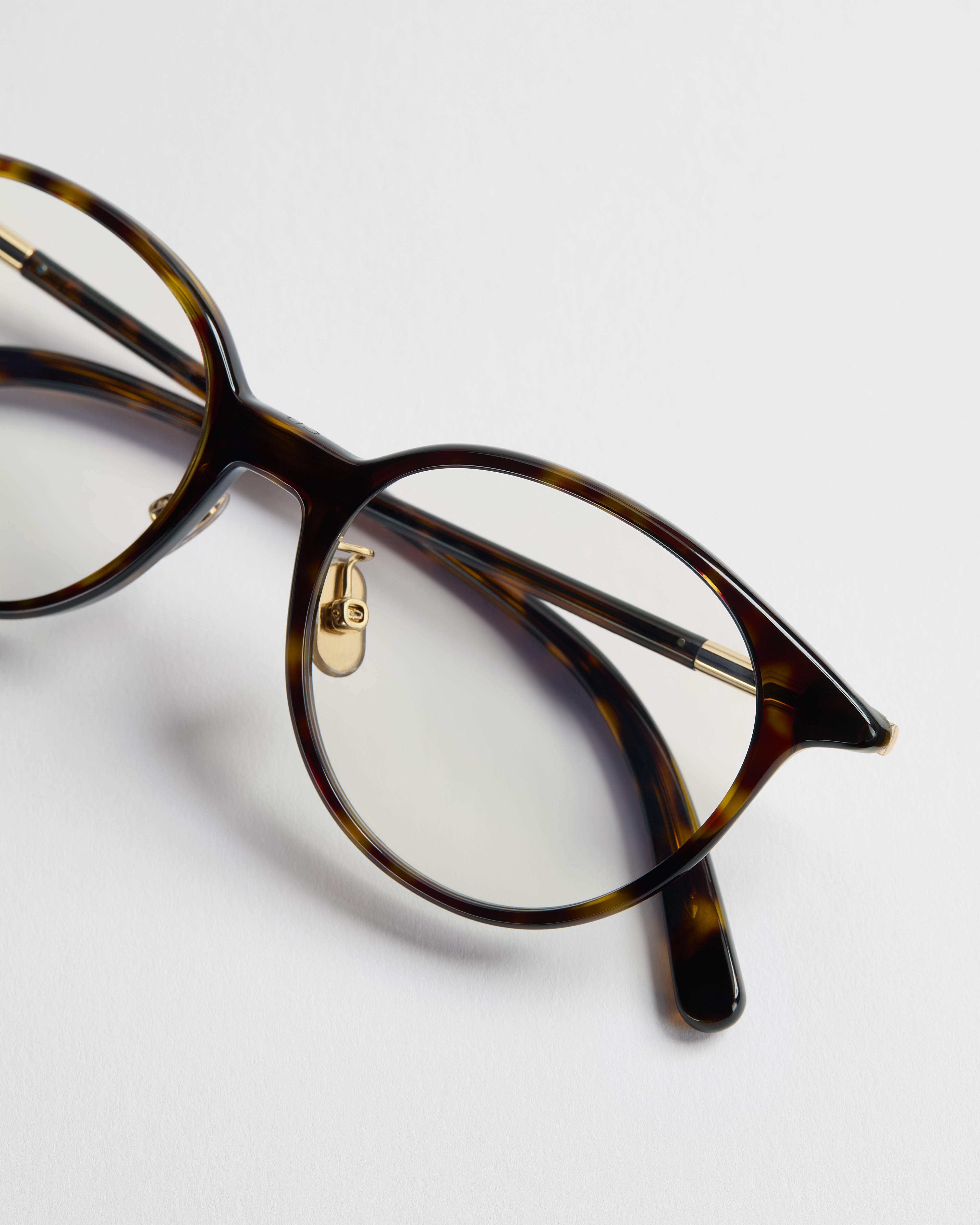 MiniCD R5F Brown Tortoiseshell-Effect Round Glasses with Blue Light Filter E06