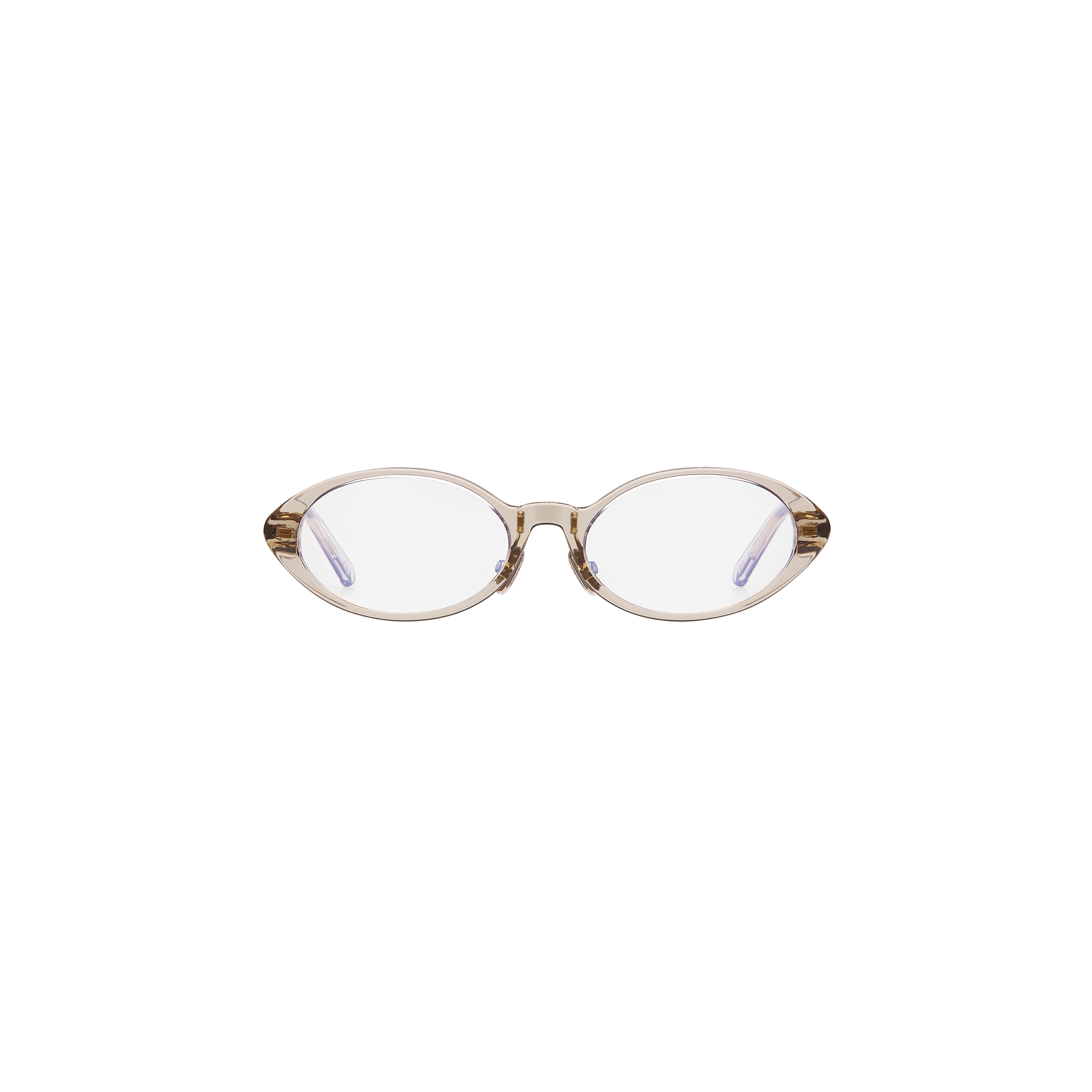 MiniCD R8F Transparent Olive Oval Glasses with Blue Light Filter E01