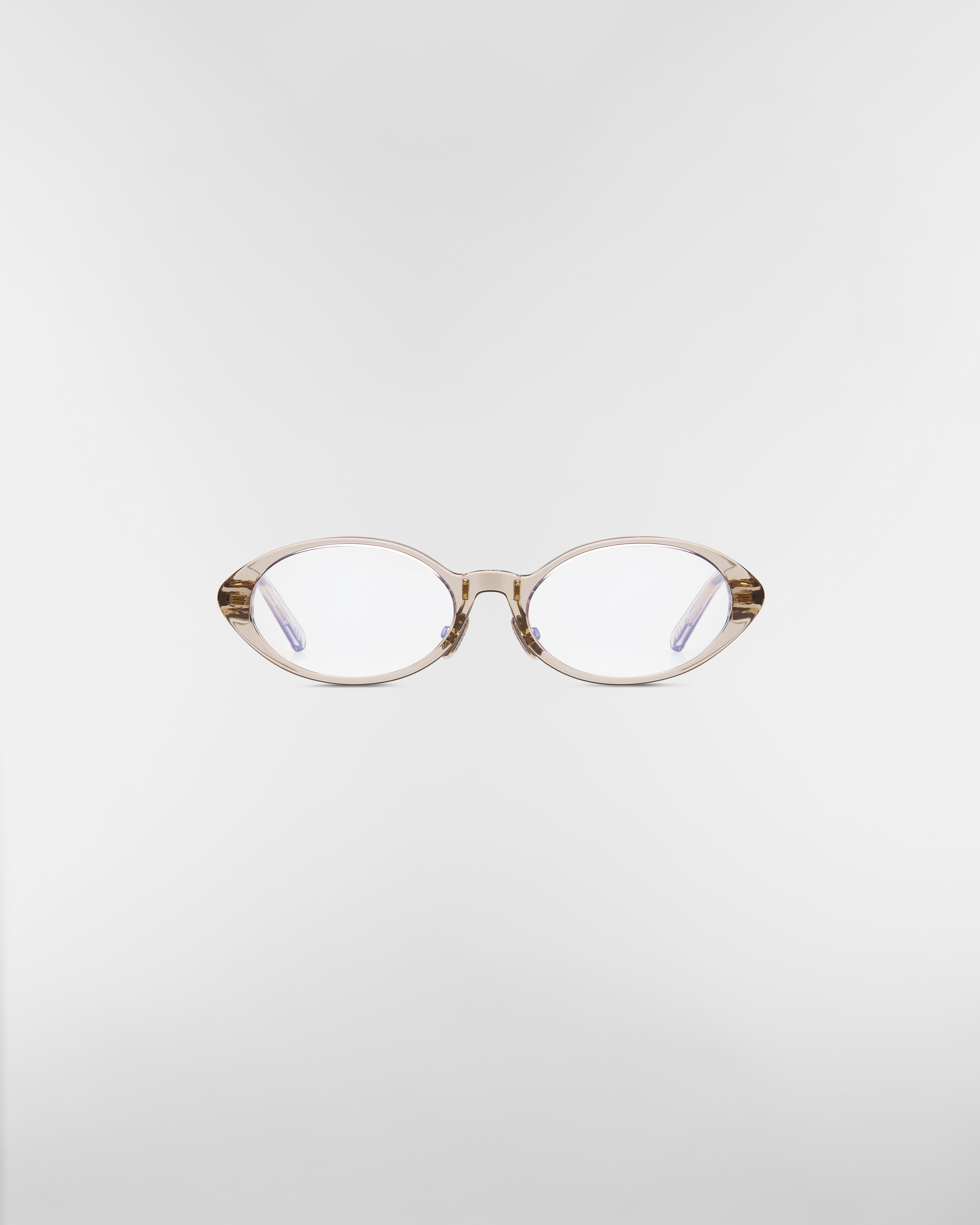 MiniCD R8F Transparent Olive Oval Glasses with Blue Light Filter E01