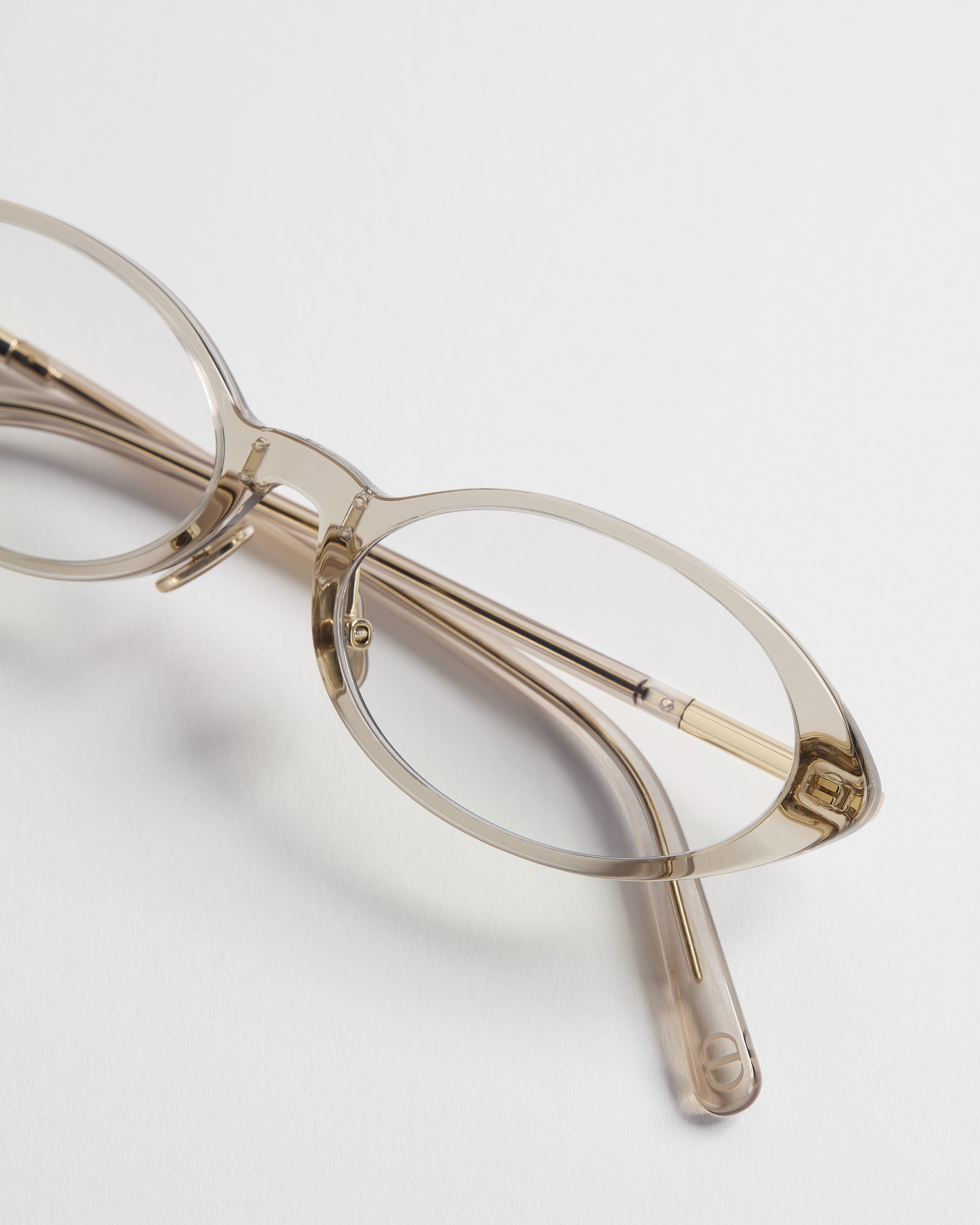 MiniCD R8F Transparent Olive Oval Glasses with Blue Light Filter E06