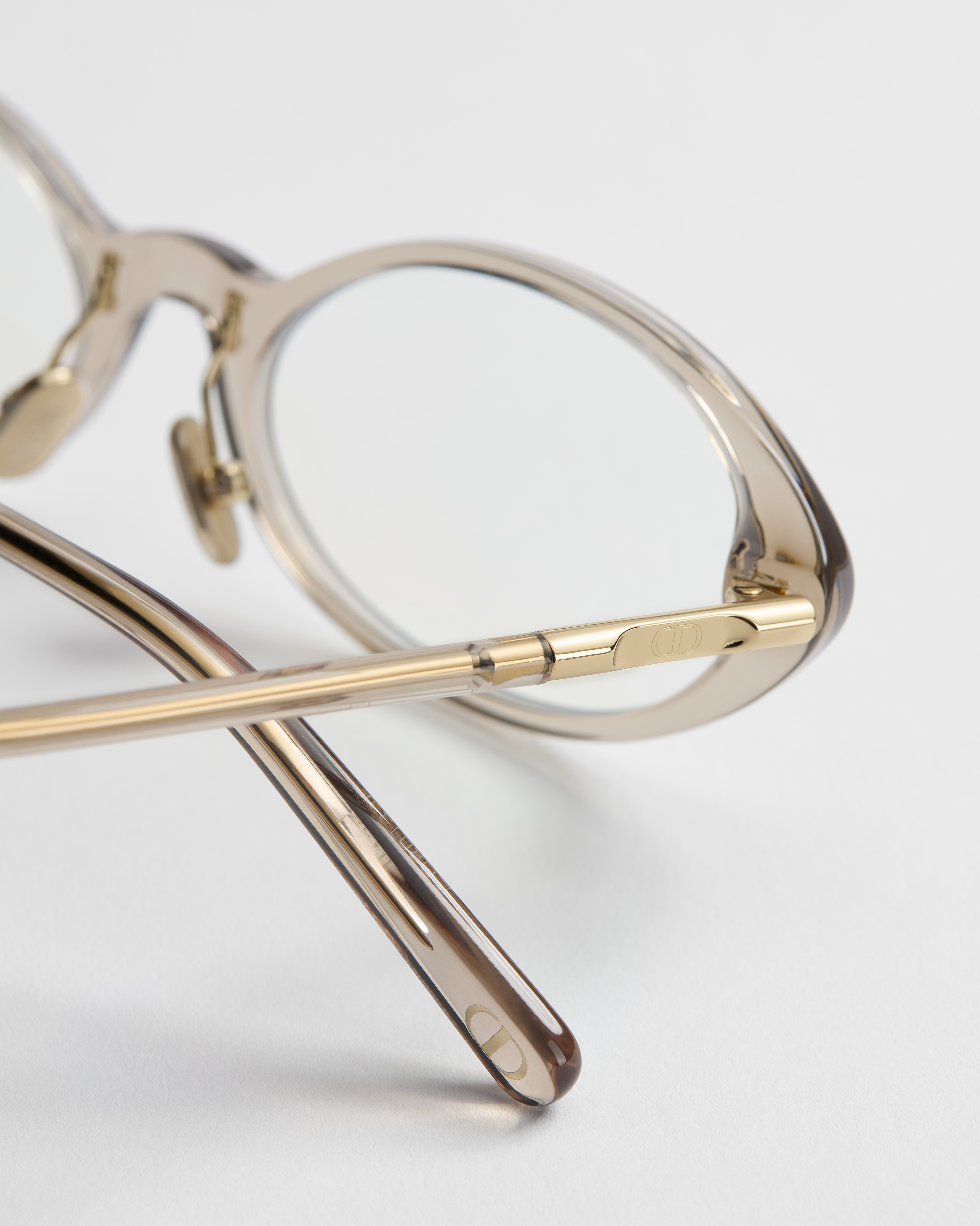 MiniCD R8F Transparent Olive Oval Glasses with Blue Light Filter E08