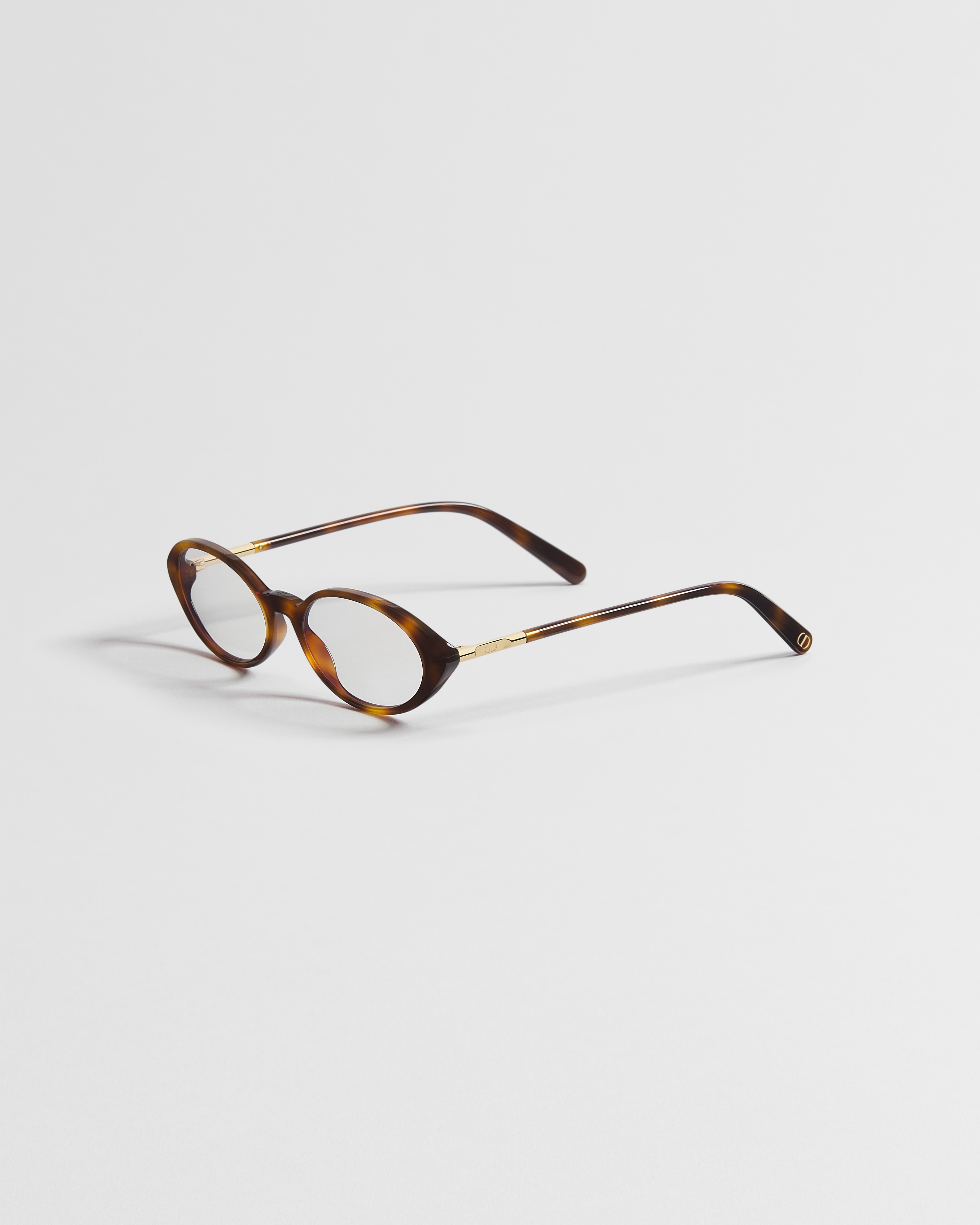 MiniCD R8I Light Brown Tortoiseshell-Effect Oval Glasses with Blue Light Filter E03
