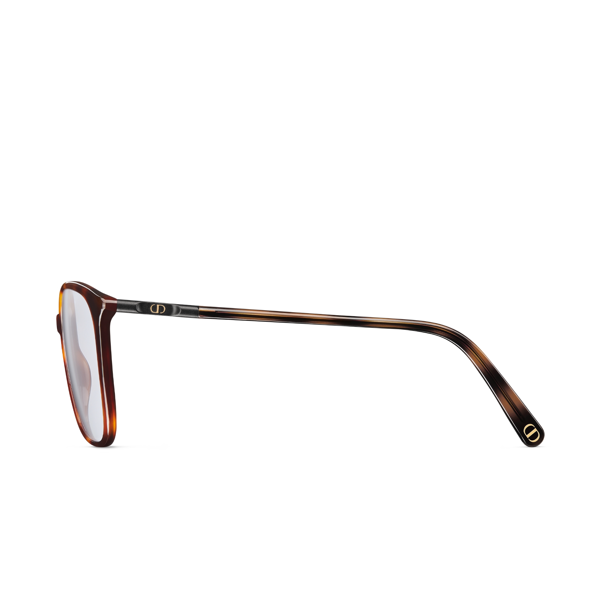 MiniCD S1I Brown Tortoiseshell-Effect Square Glasses with Blue Light Filter E02