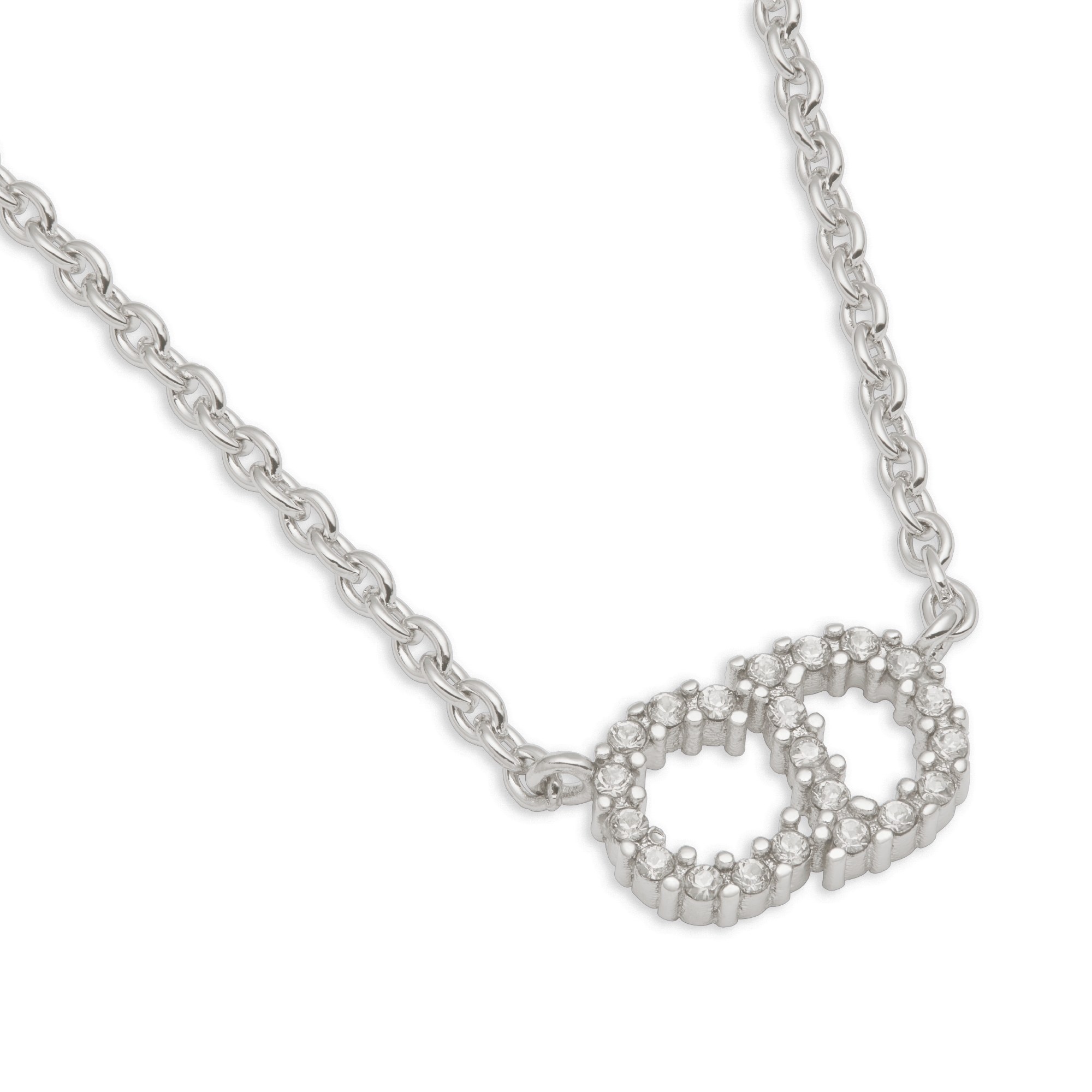 DIOR CLAIR D LUNE ネックレス　シルバー Clair D Lune Necklace Silver-Finish Metal and White Crystals