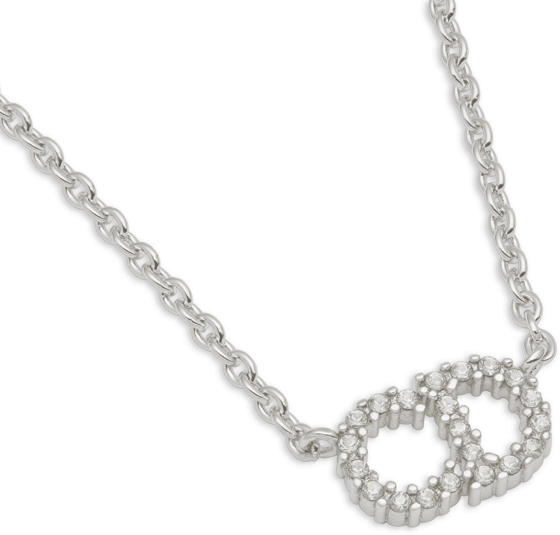 人気ブランドからコーディネートを探す Clair D Lune Necklace Silver-Finish Metal with White Crystals | DIOR アクセサリー