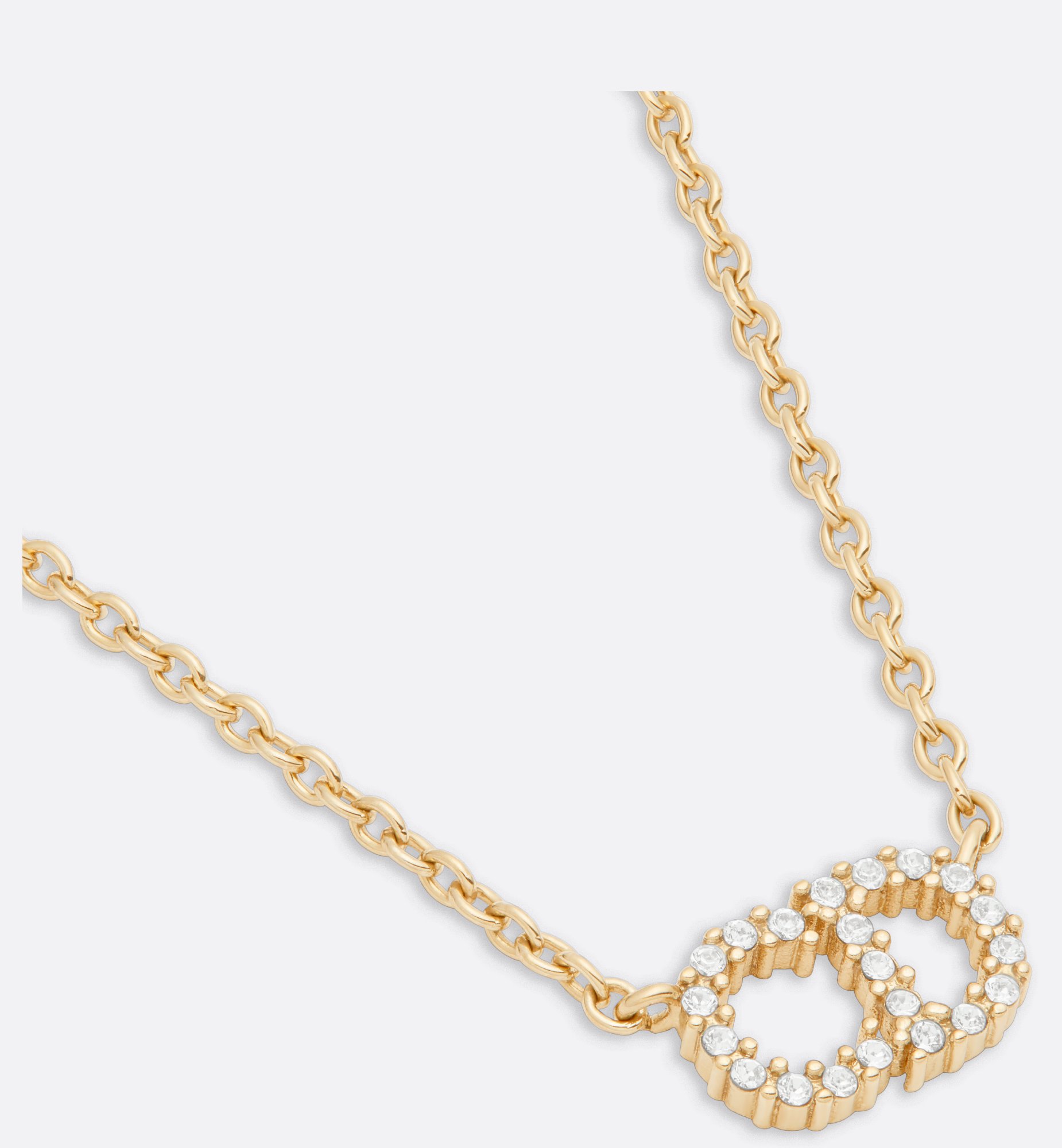 Clair D Lune Necklace Gold-Finish Metal and White Crystals Clair D Lune Necklace Gold-Finish Metal and White Crystals