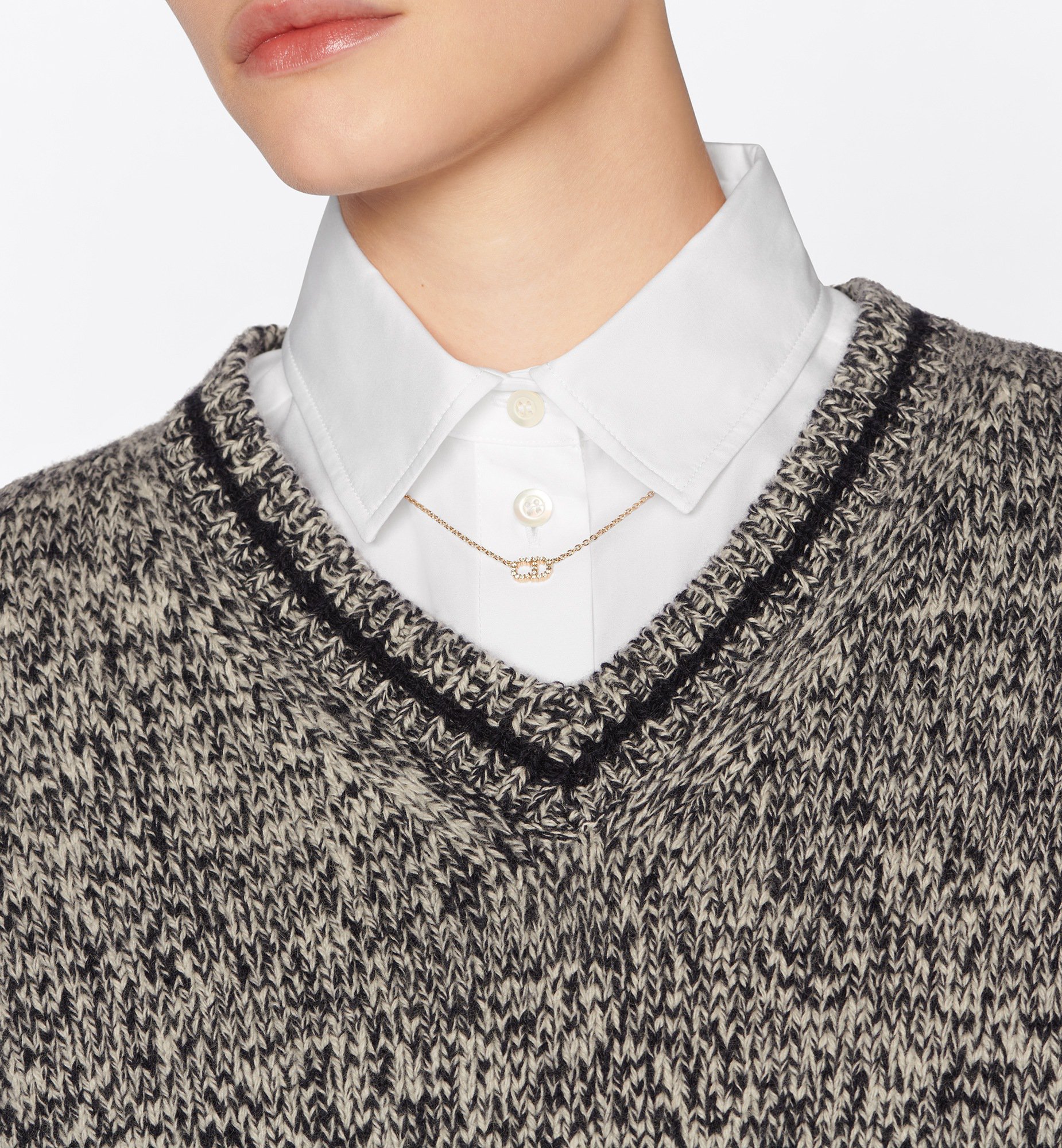 Clair D Lune Necklace Gold-Finish Metal and White Crystals Clair D Lune Necklace Gold-Finish Metal and White Crystals