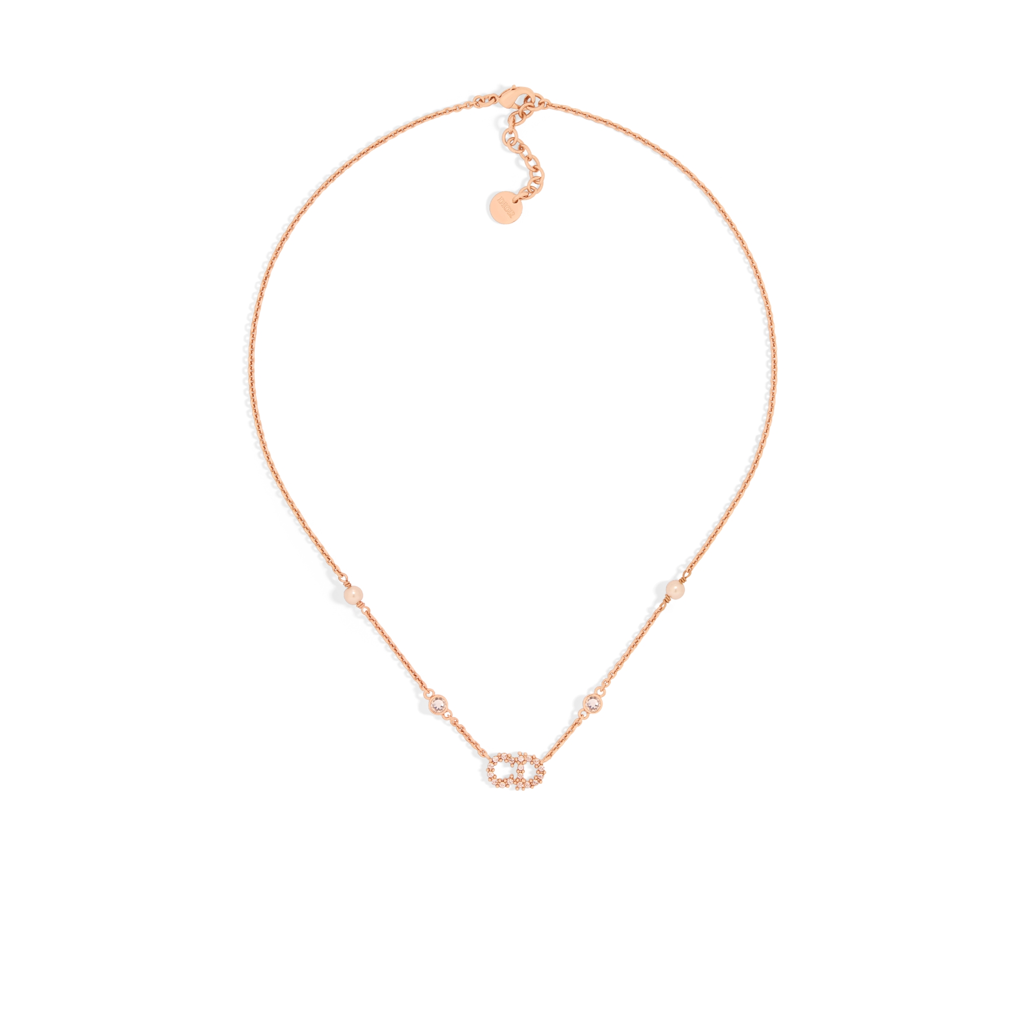 Clair D Lune Necklace Pink-Finish Metal, Pink Resin Pearls