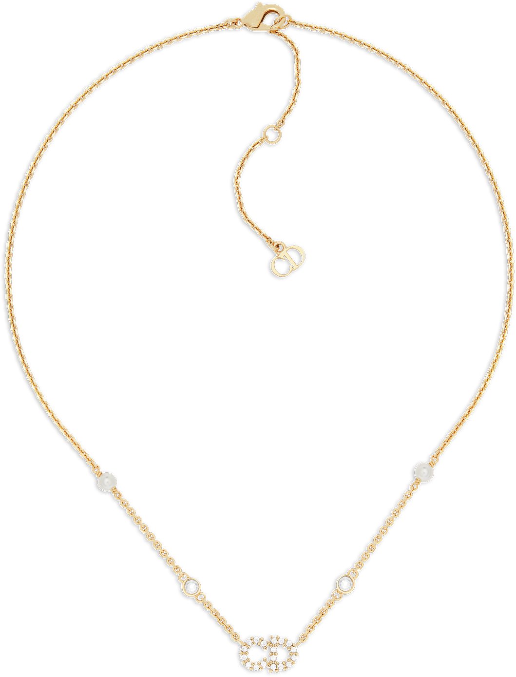 流行り の ブランド - 2024年おすすめのアイテム満載 Clair DIOR | Crystals  White and Pearls Resin White Metal, Gold-Finish Necklace Lune D アクセサリー