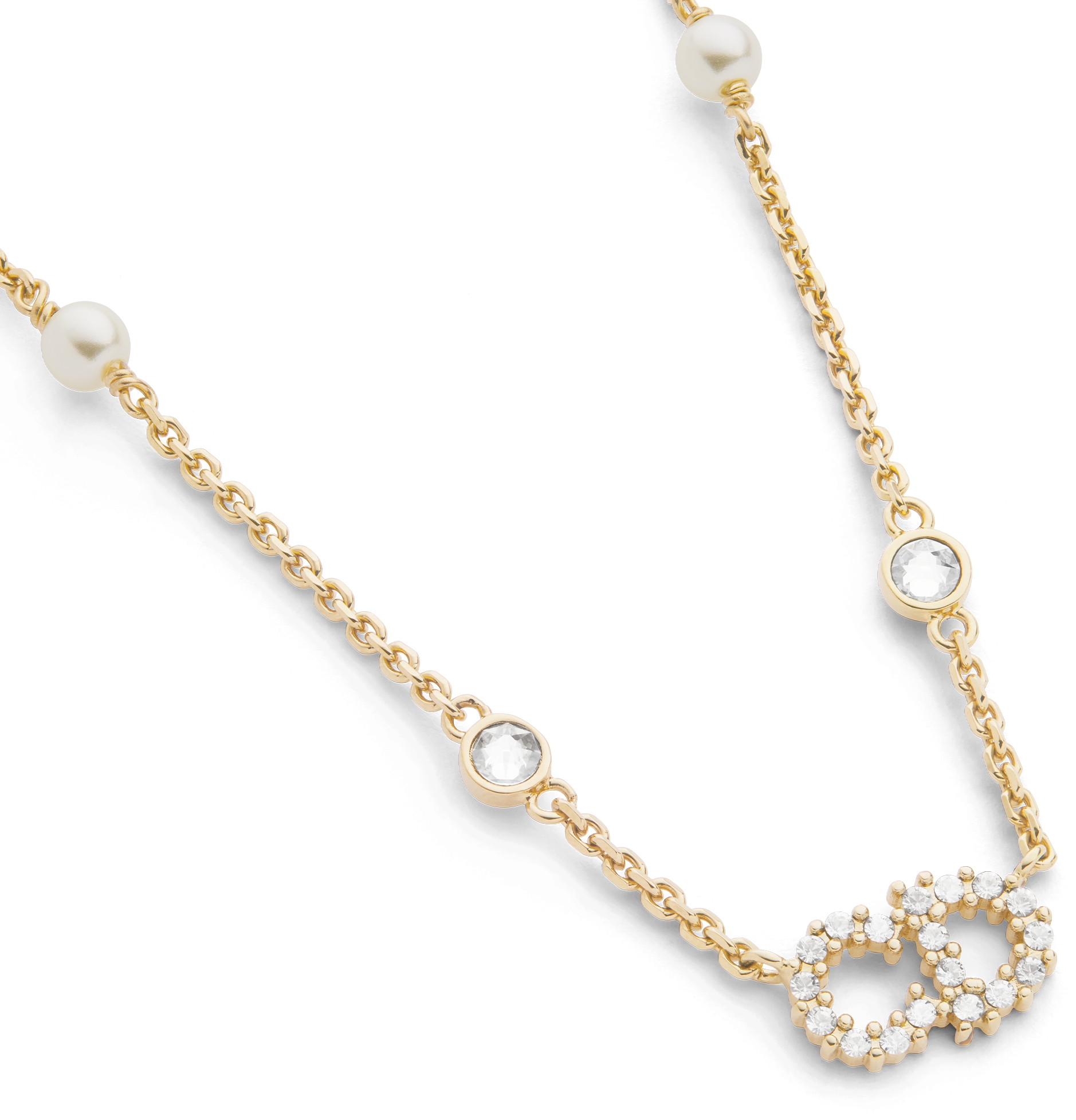 Clair D Lune Necklace Gold-Finish Metal, White Resin Pearls and White  Crystals | DIOR