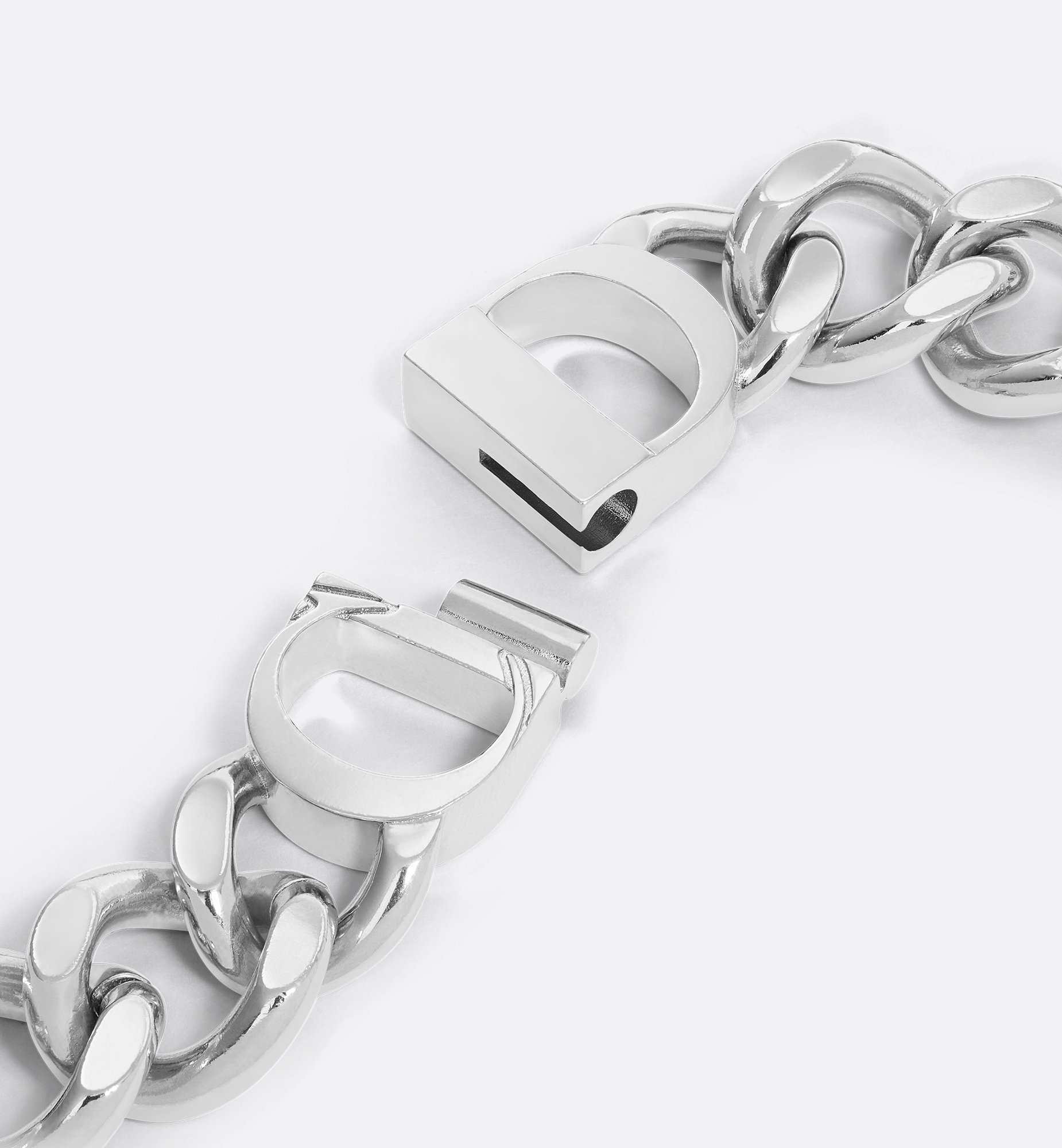 CD Icon Chain Link Necklace Silver-Finish Brass | DIOR CD Icon Chain Link Necklace Silver-Finish Brass | DIOR