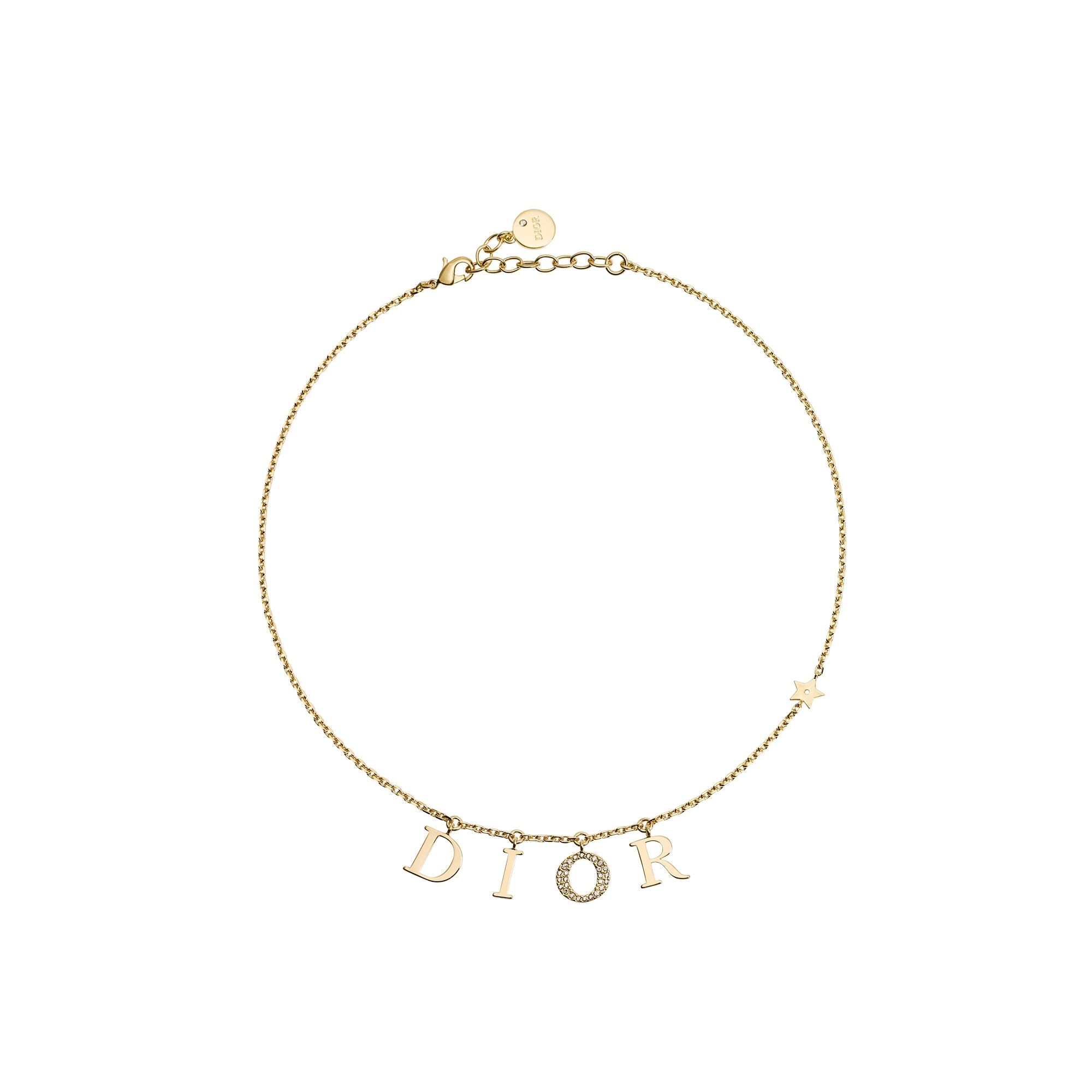 Dio(r)evolution Necklace Gold-Finish Metal and Sparkling Crystals E01
