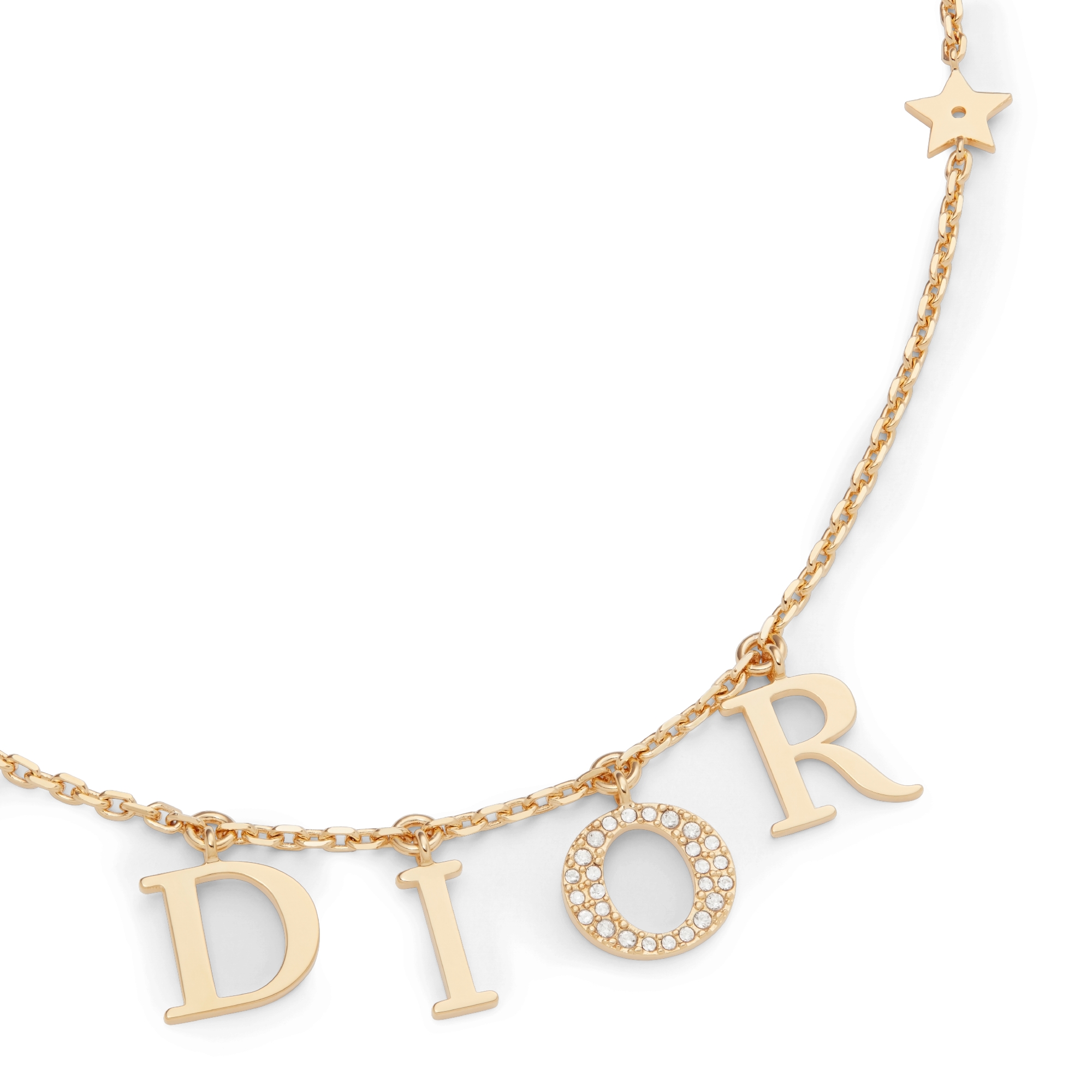 Dio(r)evolution Necklace Gold-Finish Metal and Sparkling Crystals E09
