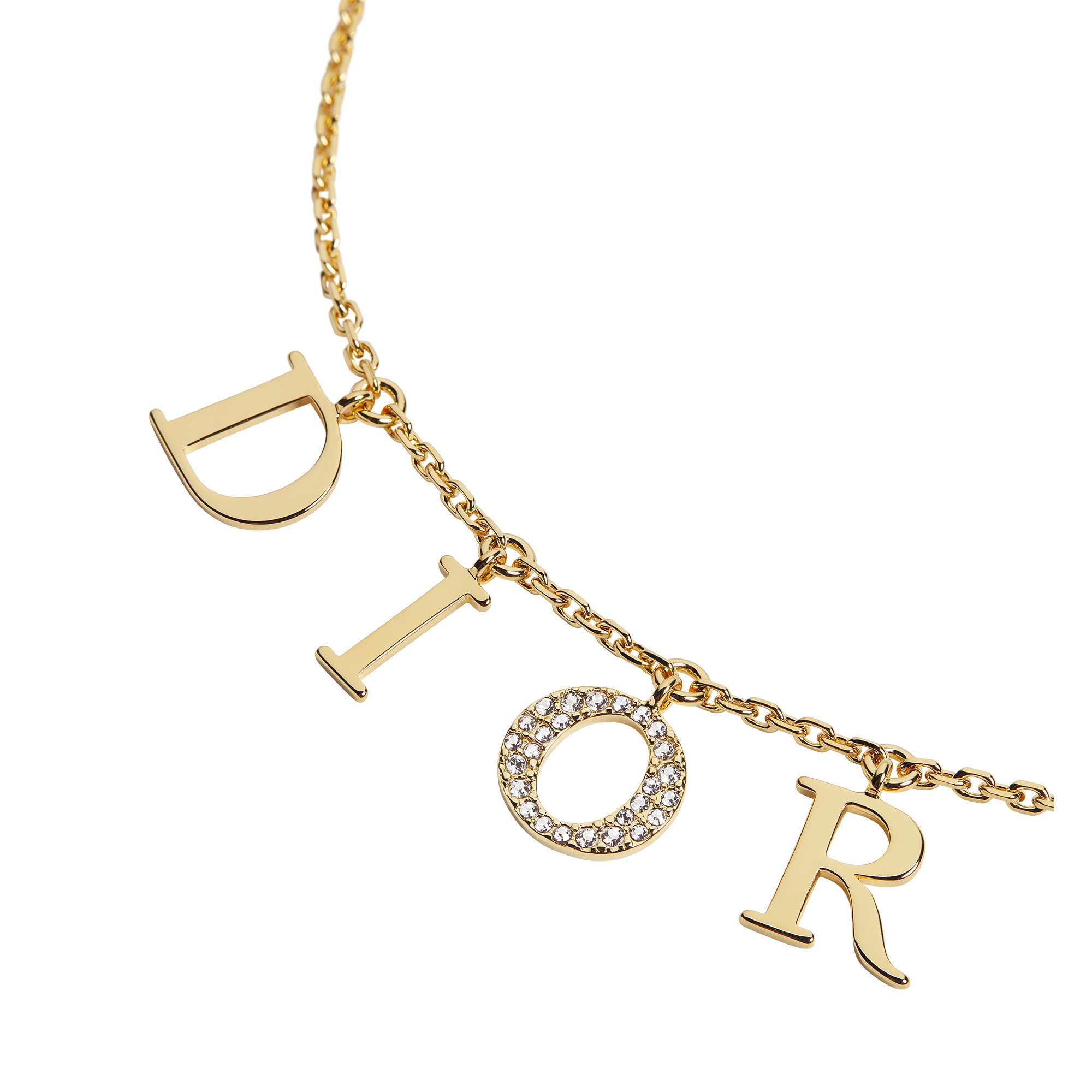 Dio(r)evolution Necklace Gold-Finish Metal and Sparkling Crystals E09