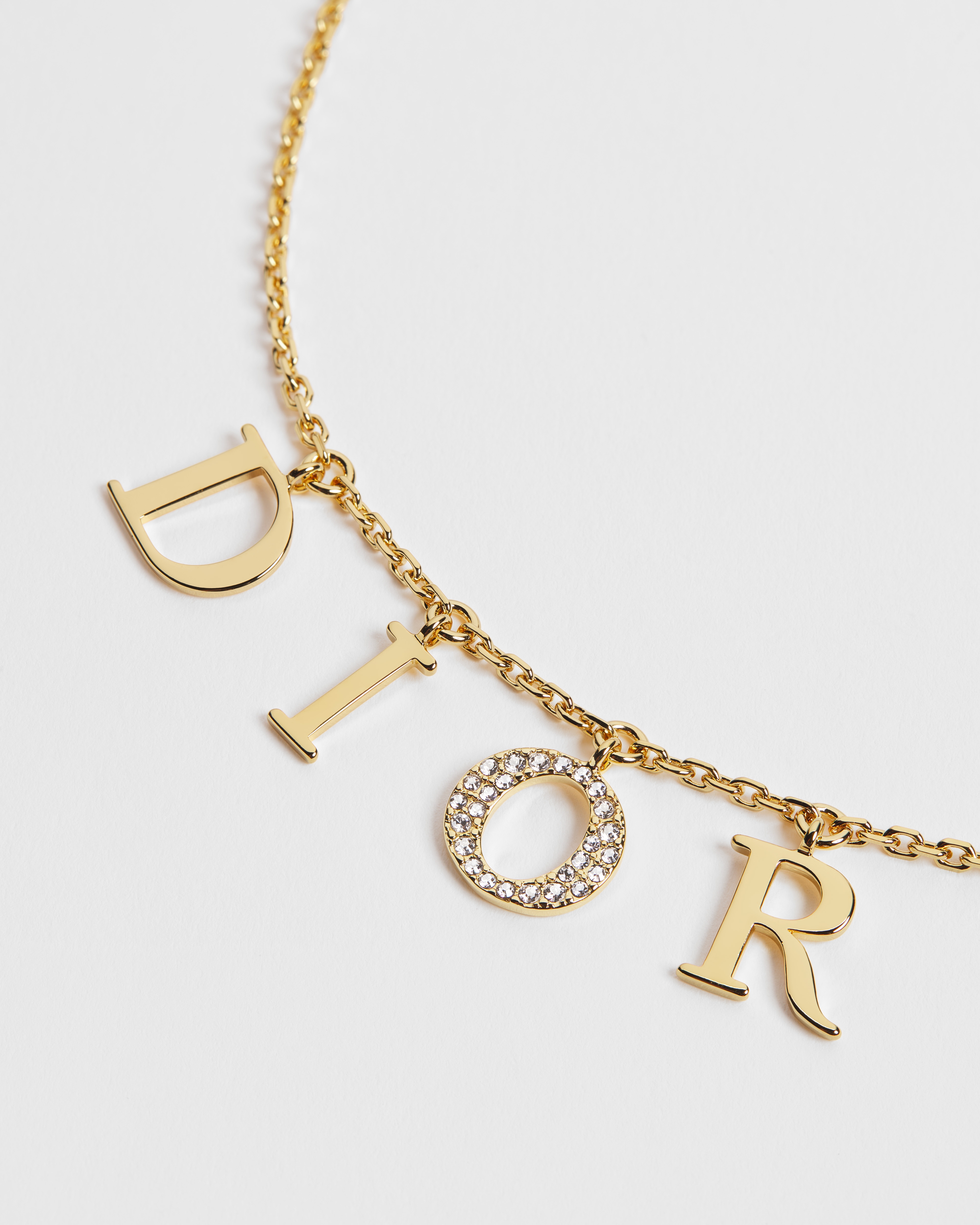 Collar Dio(r)evolution Metal dorado y cristales brillantes E09