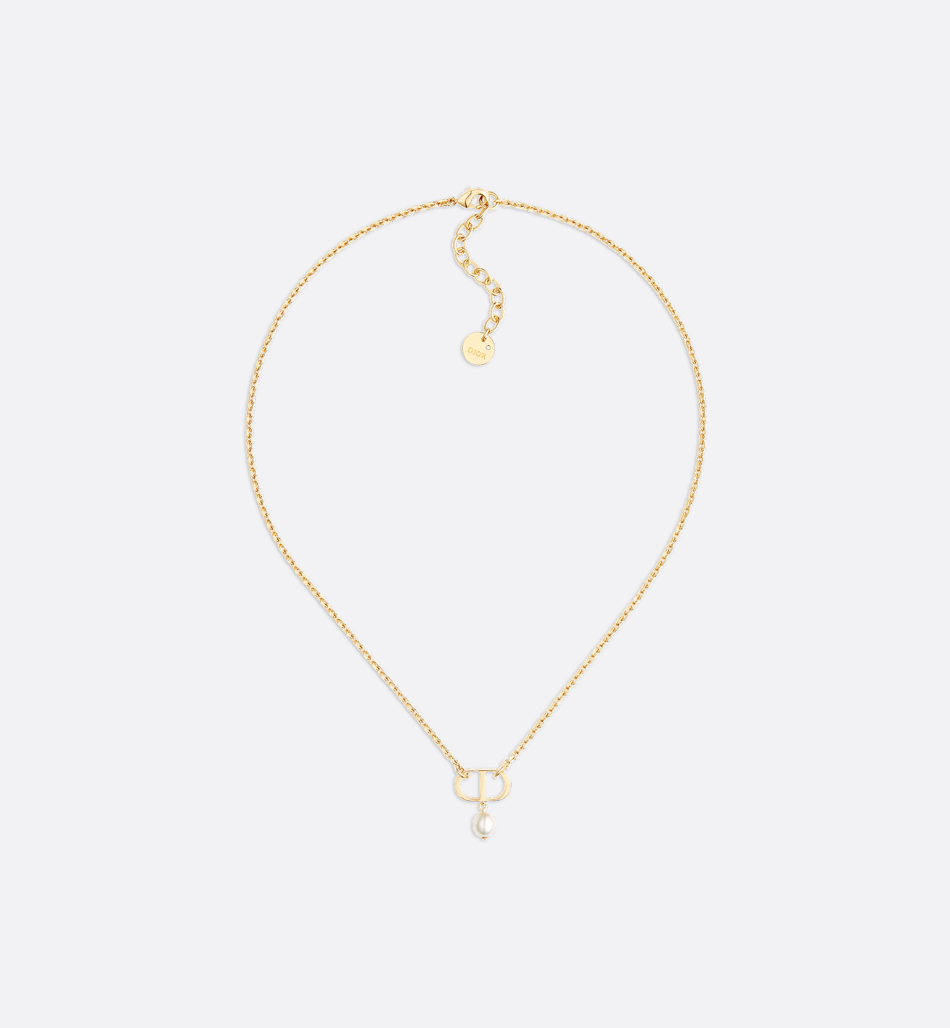 Petit CD Necklace Gold-Finish Metal and White Resin Pearl | DIOR Petit CD Necklace Gold-Finish Metal and White Resin Pearl | DIOR