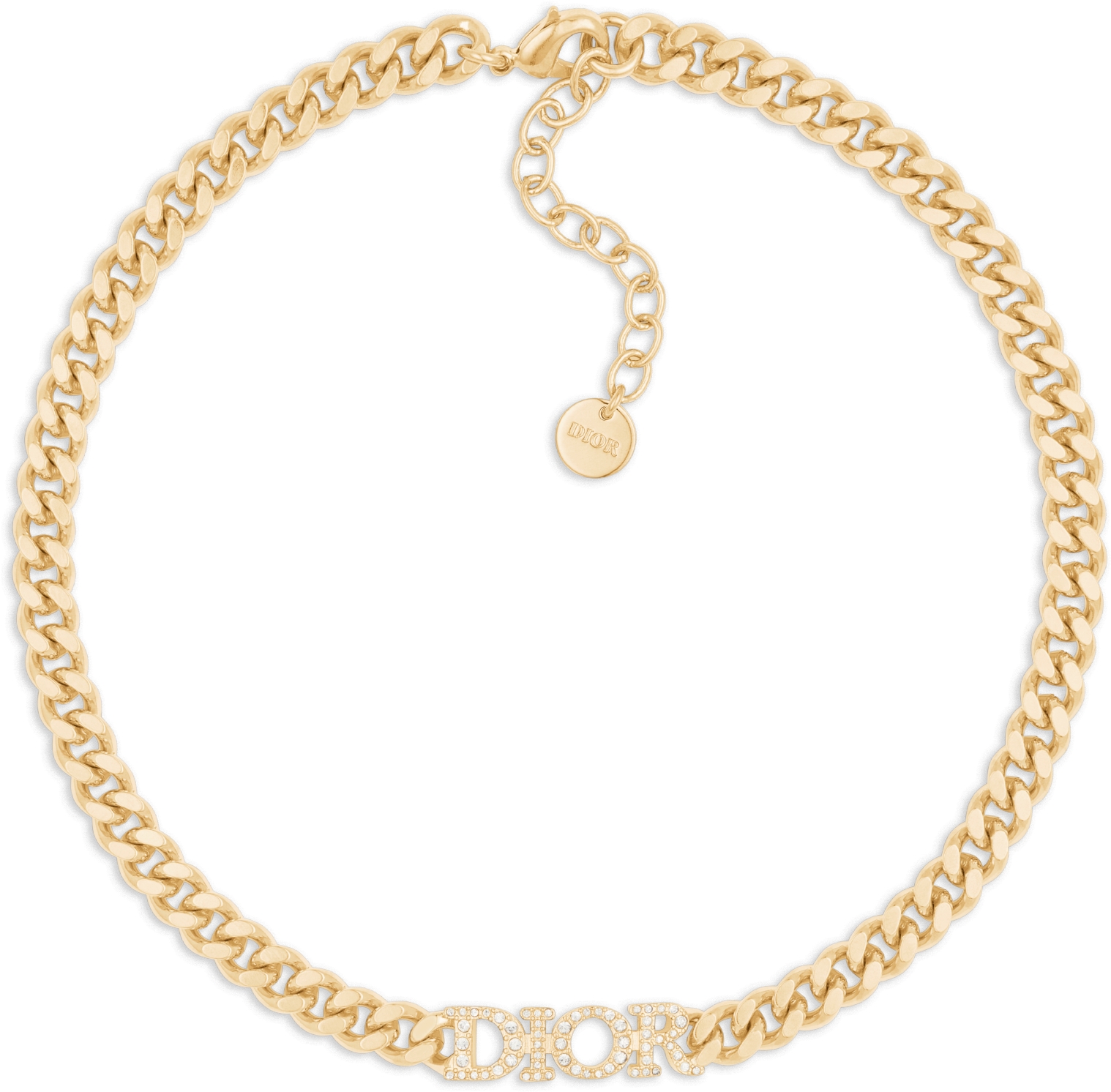 Dio(r)evolution Choker Gold-Finish Metal and White Crystals | DIOR