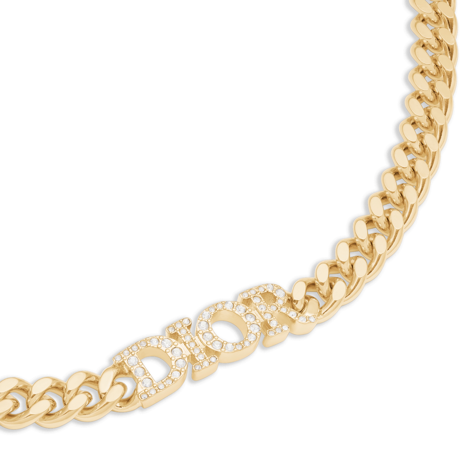 Dio(r)evolution Choker Gold-Finish Metal and White Crystals E09