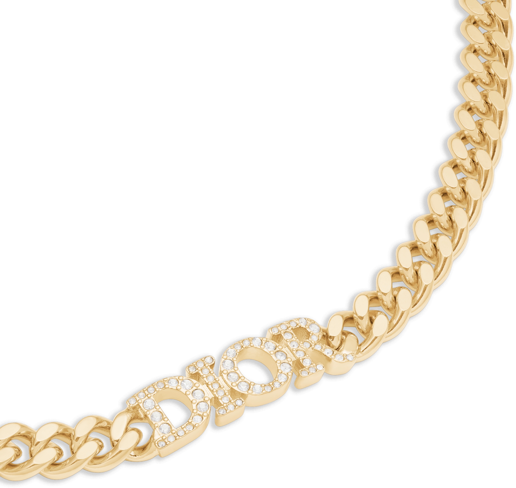 Dio(r)evolution Choker Gold-Finish Metal and White Crystals | DIOR