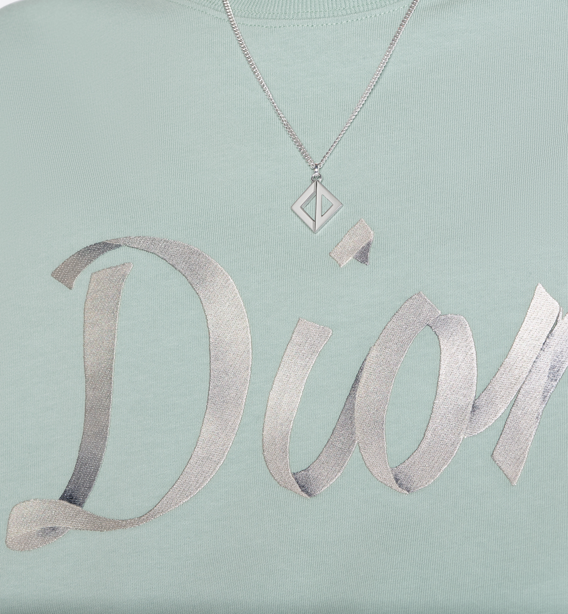 CD Diamond Pendant Necklace Silver | DIOR
