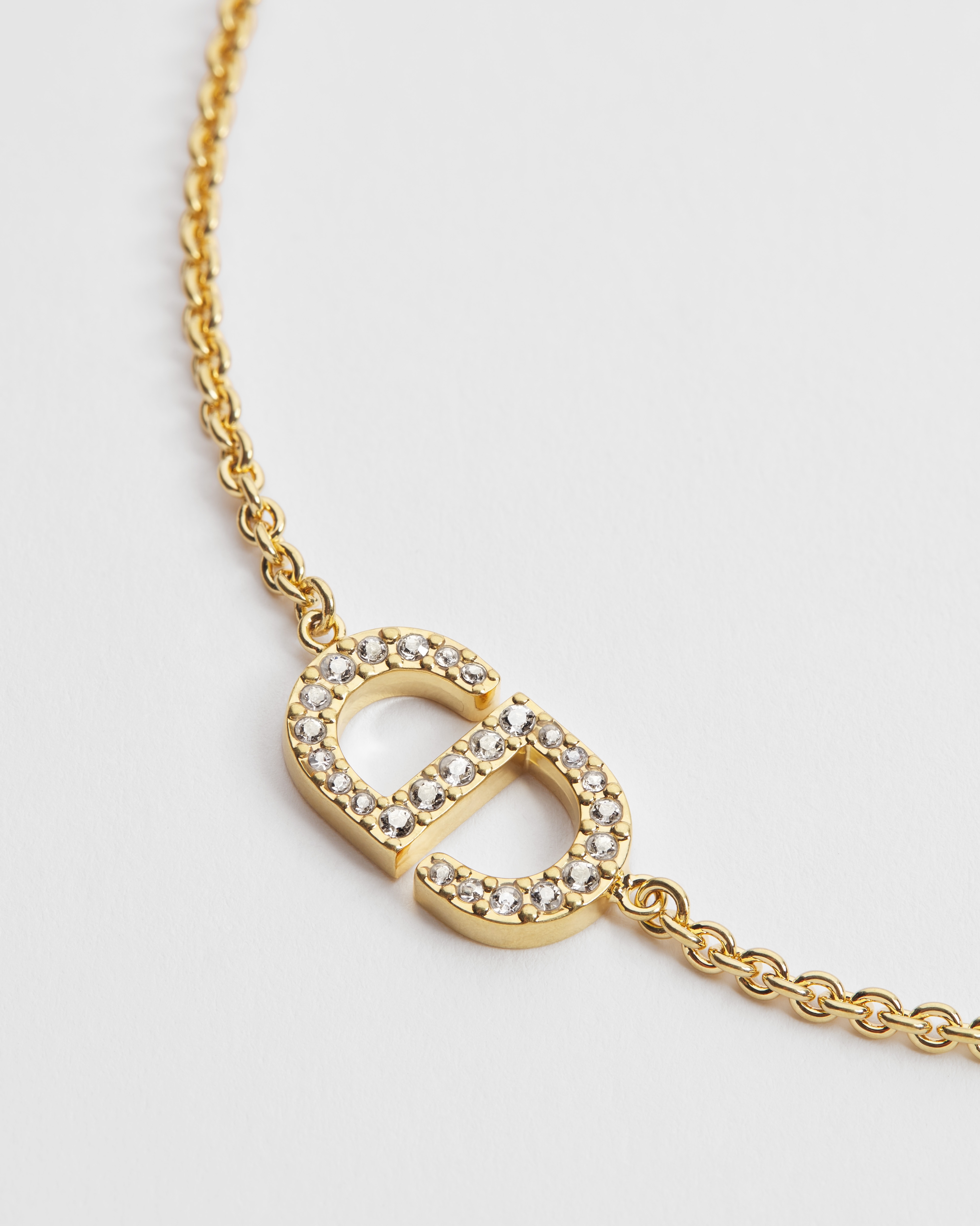 Collana Petit CD Metallo con finitura color oro e cristalli color argento E09