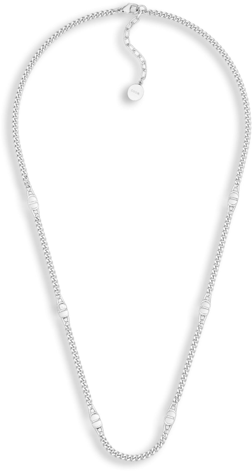 CD Icon Thin Chain Link Necklace Silver DIOR