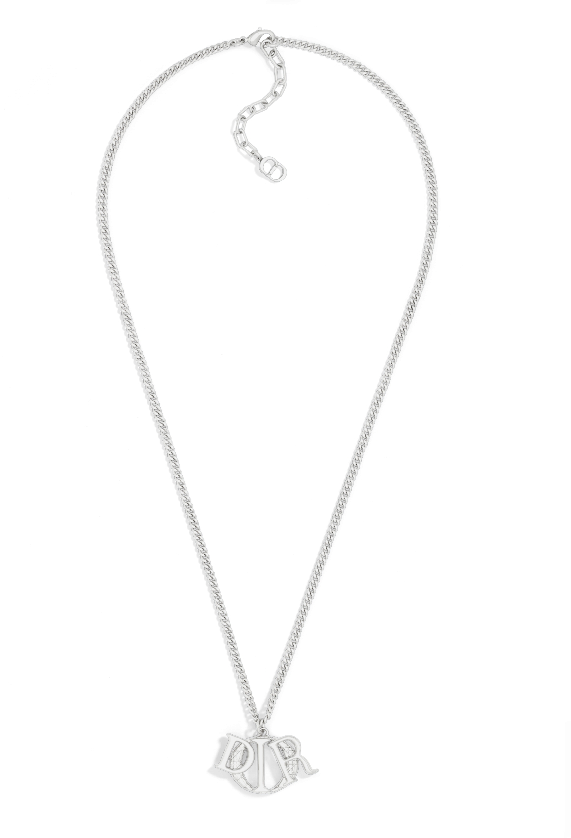 Dior Charm Pendant Necklace Silver Finish Brass DIOR