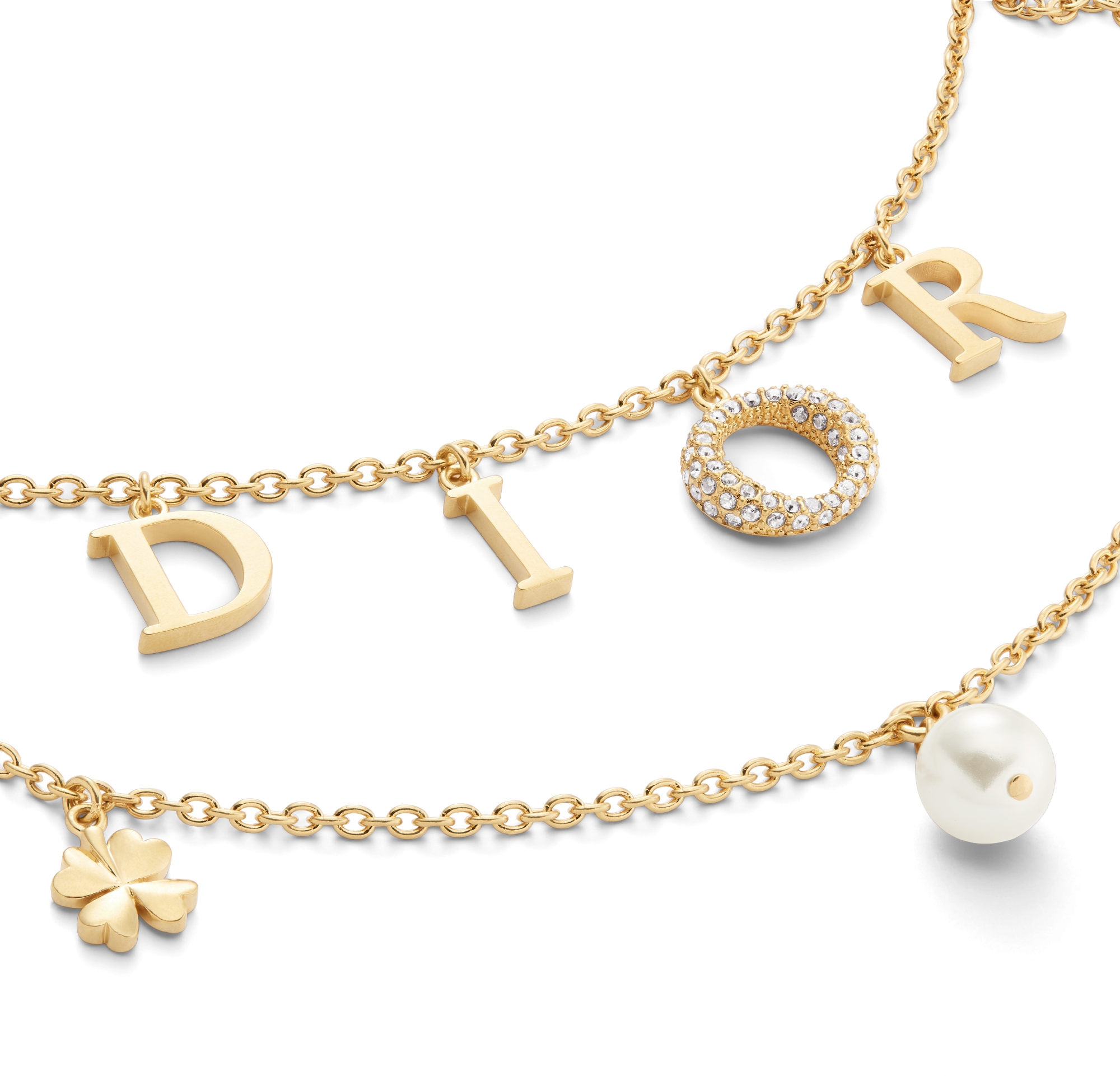 Dio(r)evolution Necklace Gold-Finish Metal with a White Resin Pearl and  Silver-Tone Crystals | DIOR