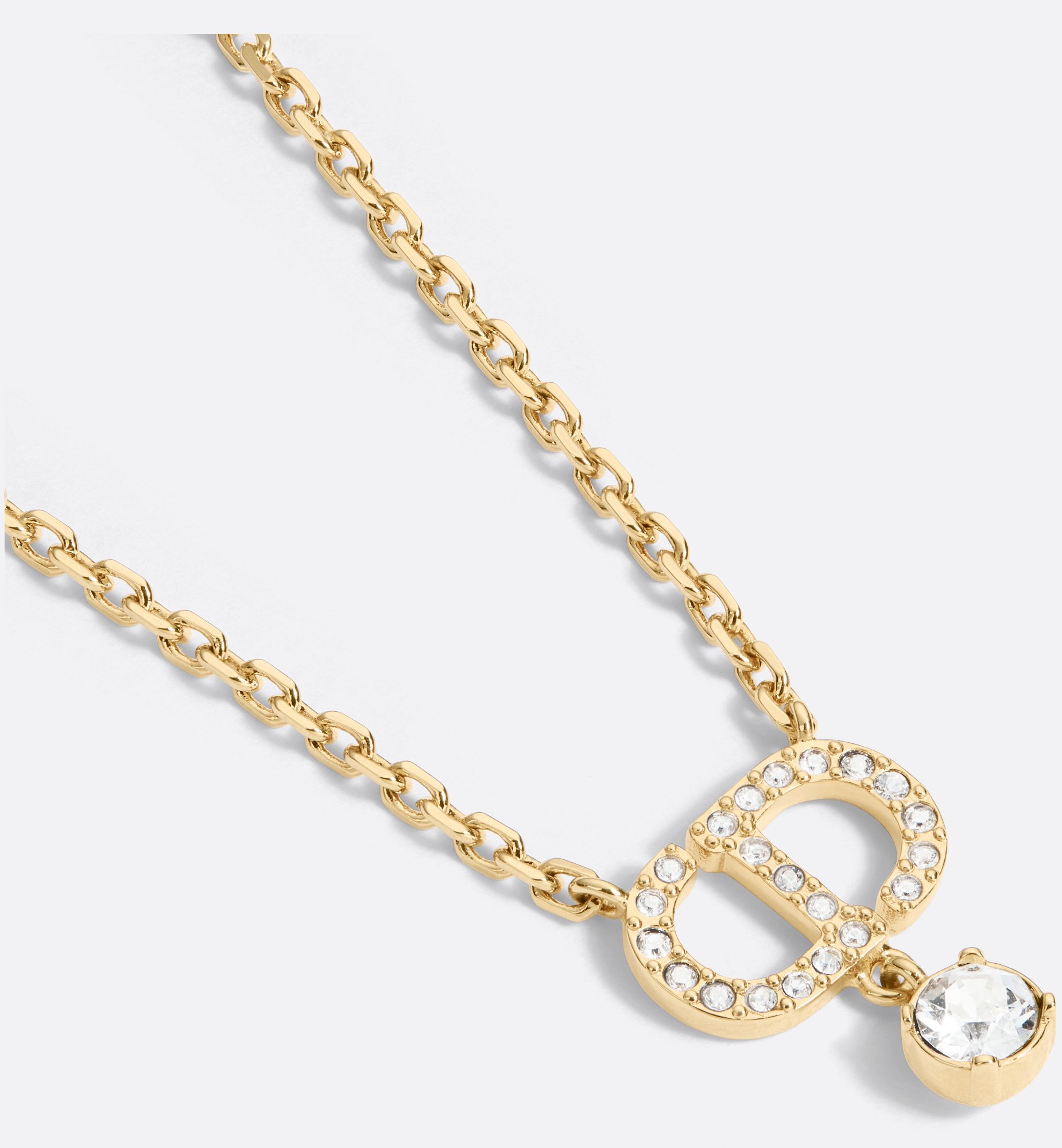 Petit CD Necklace Gold-Finish Metal and Silver-Tone Crystals Petit CD Necklace Gold-Finish Metal and Silver-Tone Crystals