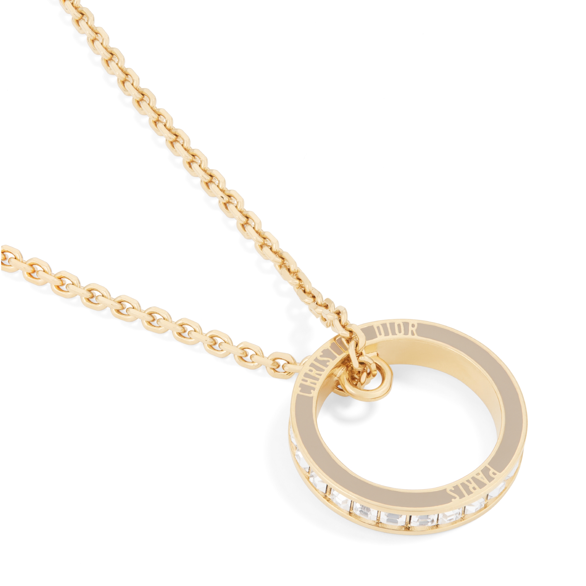 Dior Night Code Necklace Gold-Finish Metal, White Crystals and Powder Beige Lacquer E09