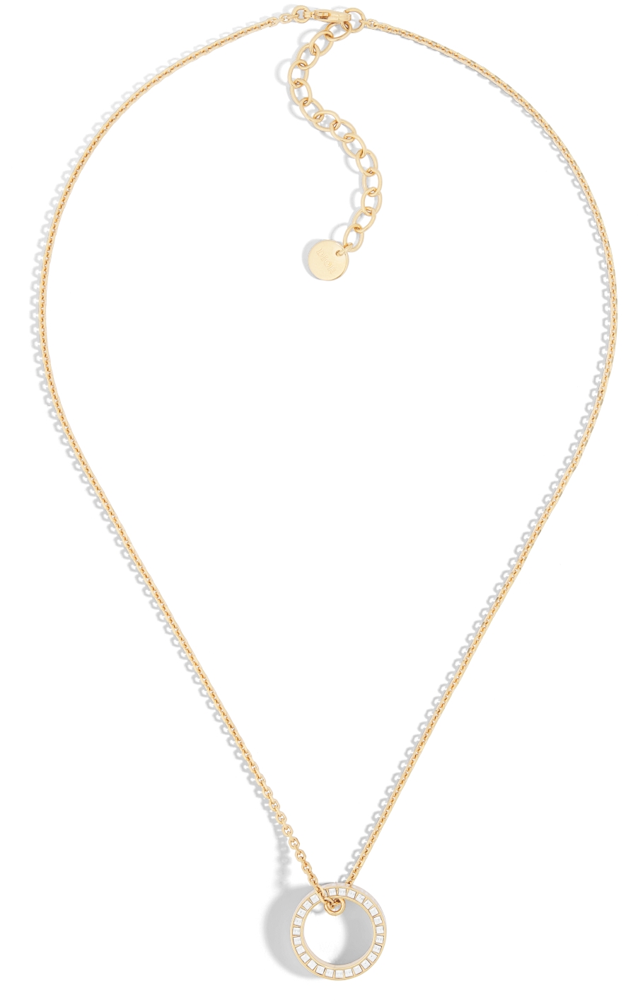 DIOR Night Code Necklace Gold Finish Metal White Crystals And White Lacquer Women