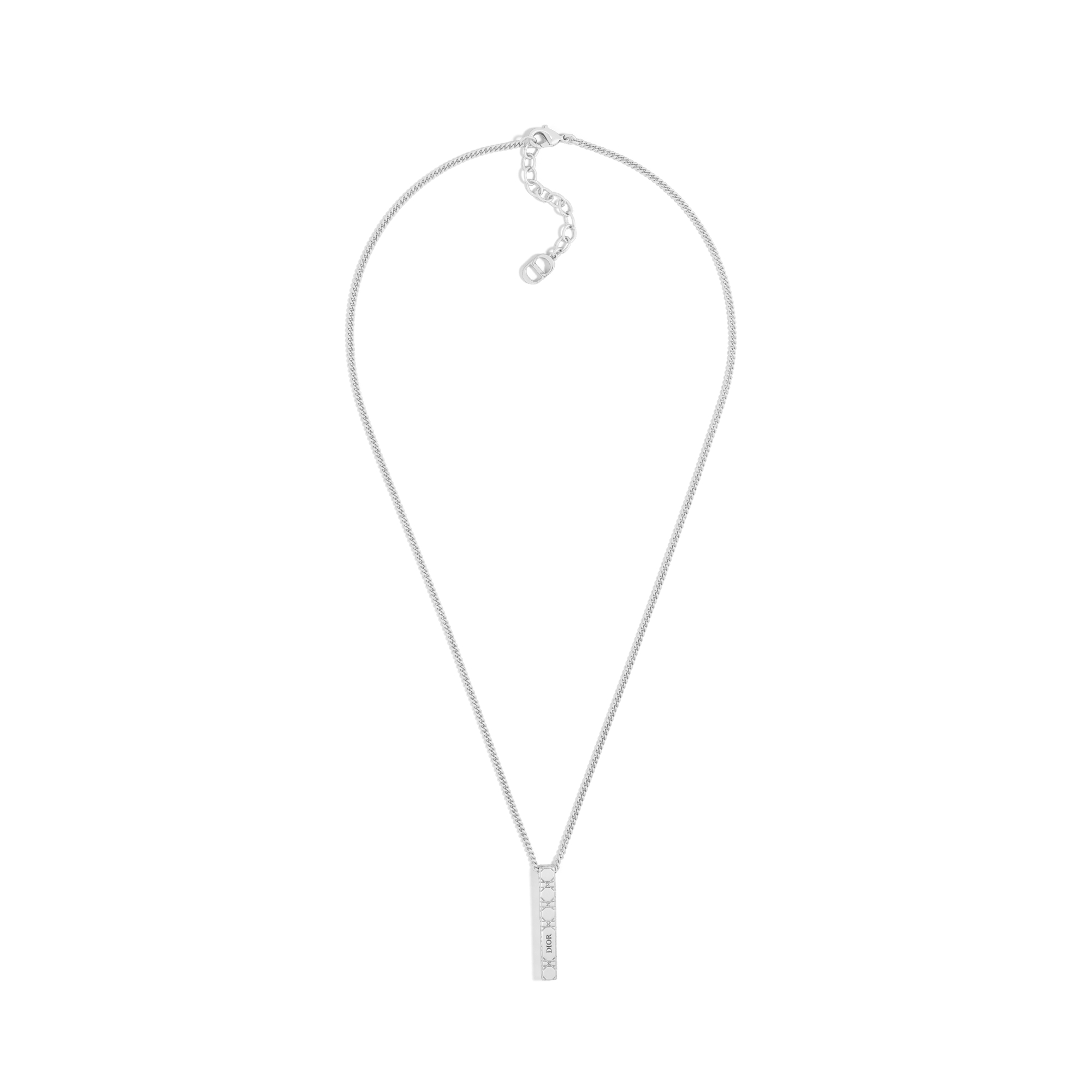 Cannage Pendant Necklace Silver-Finish Brass E01