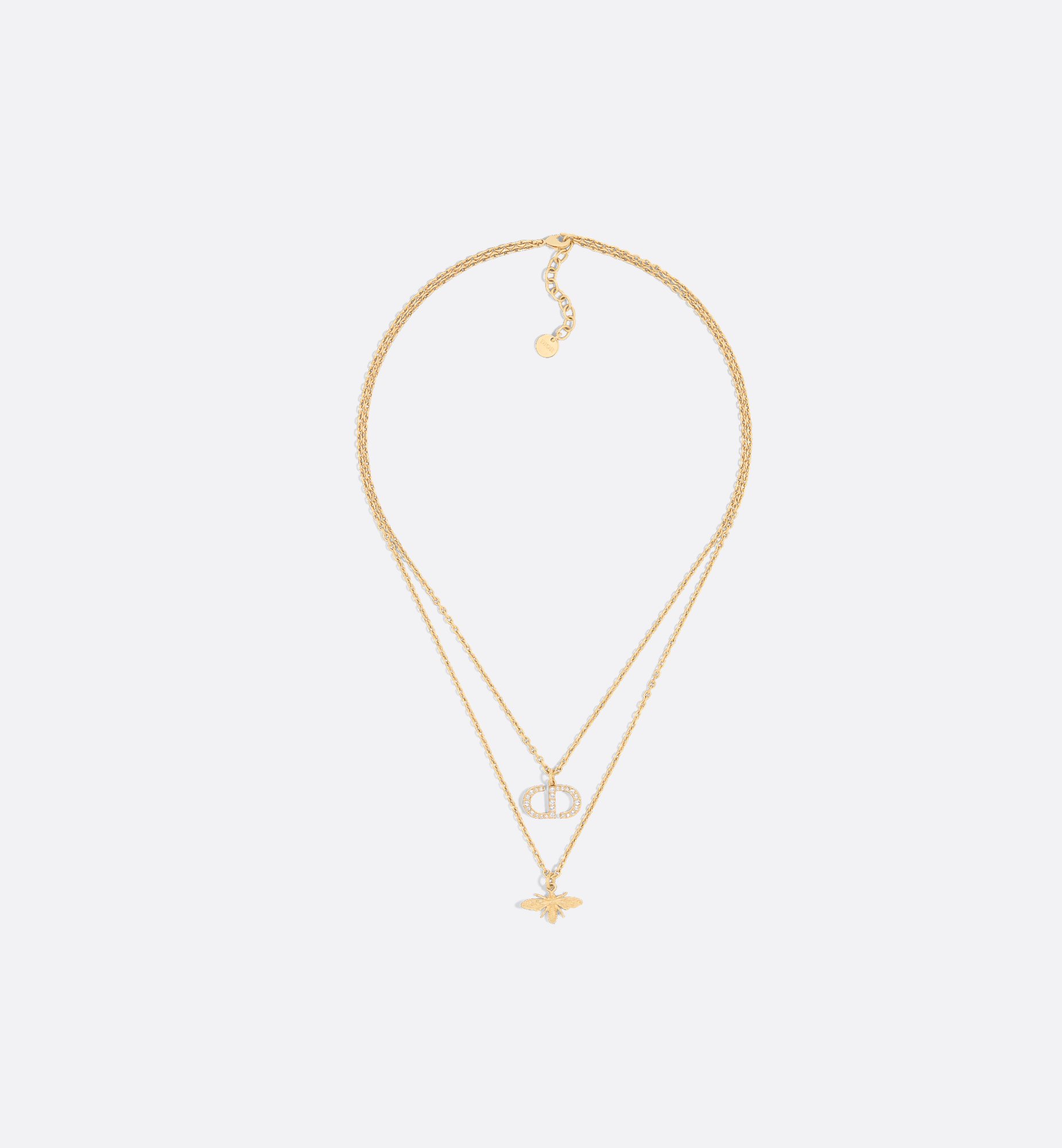 Petit CD Bee Necklace Gold-Finish Metal and Silver-Tone Petit CD Bee Necklace Gold-Finish Metal and Silver-Tone