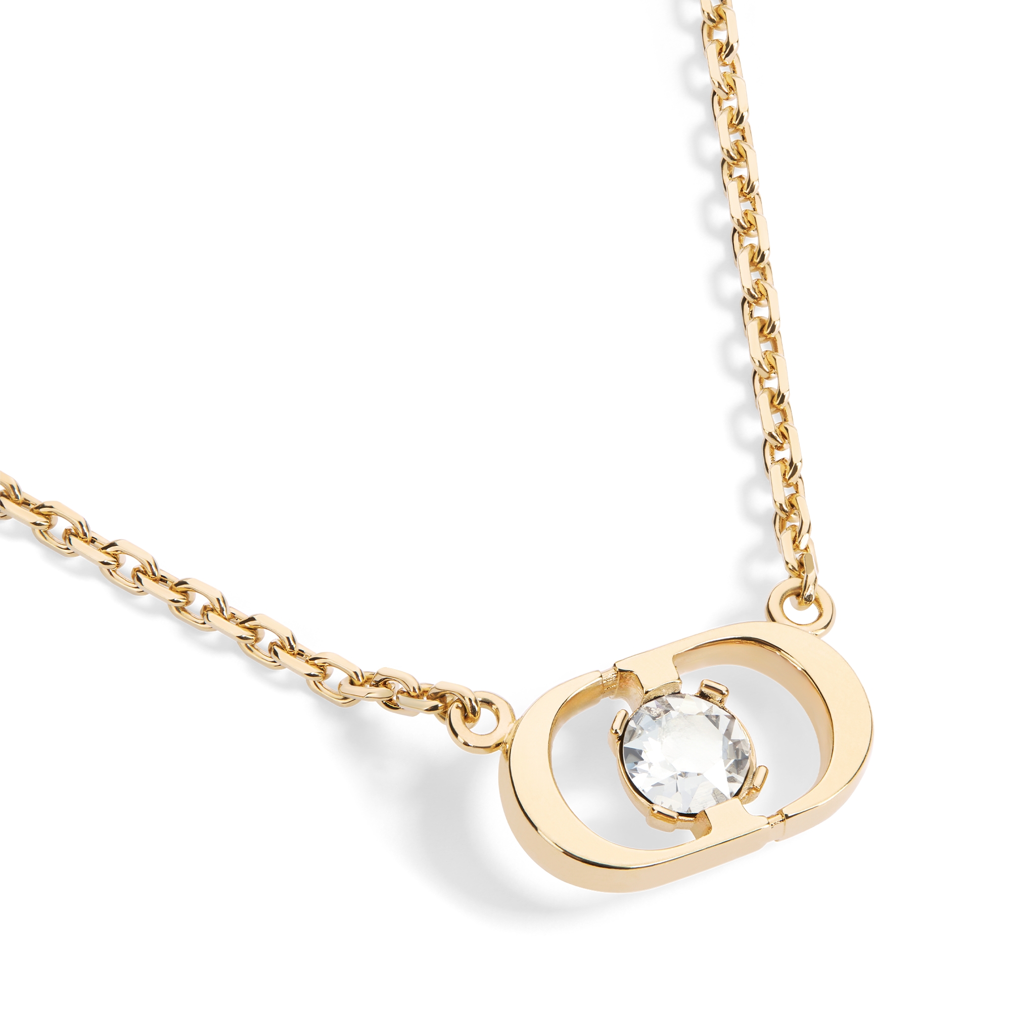 Petit CD Jolie Halskette Metall mit Gold-Finish und Kristall in Silberfarbe E09