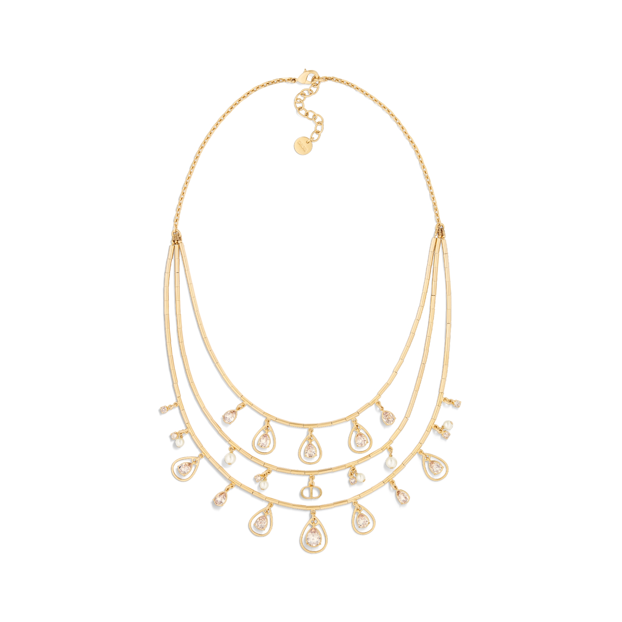 DIOR | D-Drop ネックレス メタル・レジンパール・クリスタル