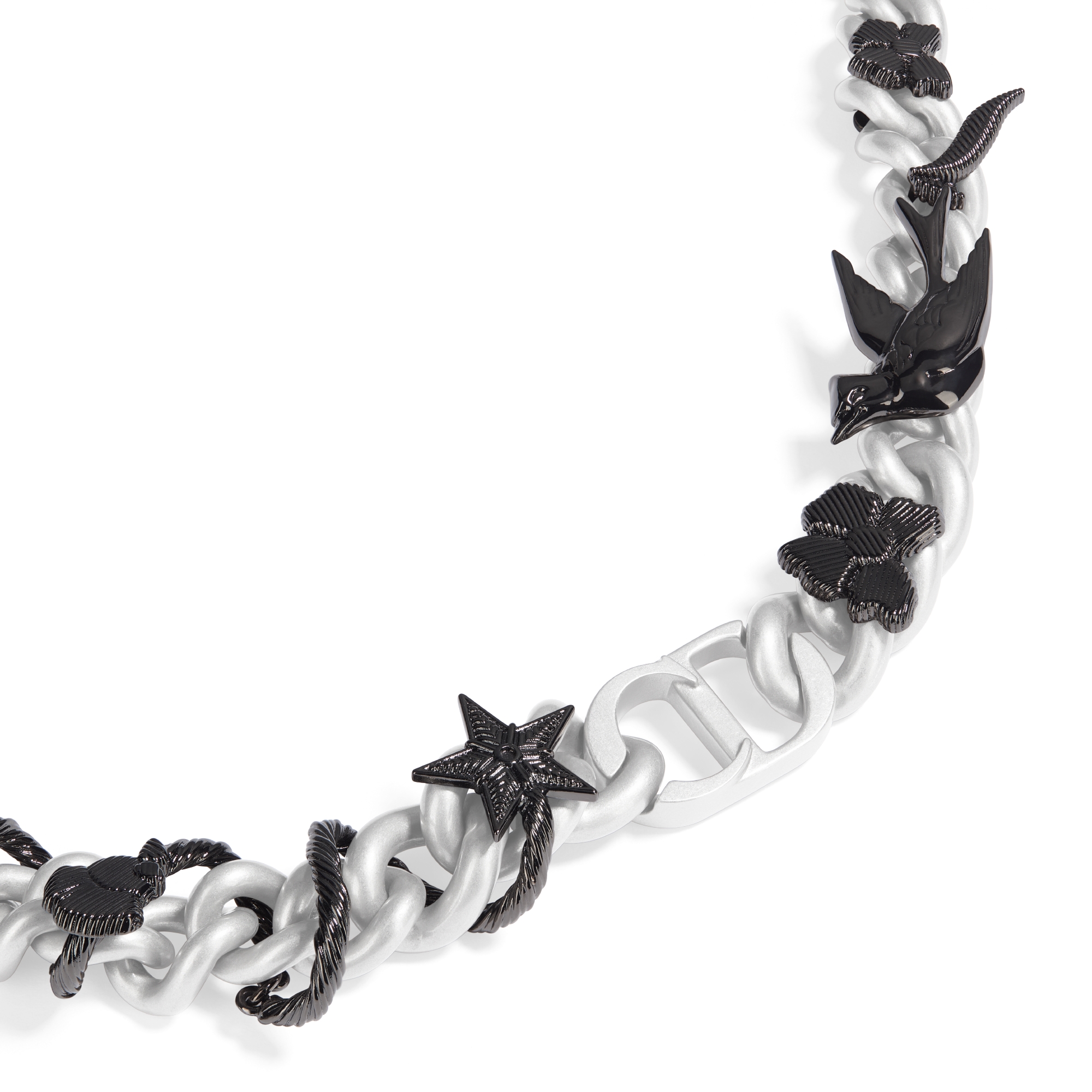 Dior Black Star Chain Link Necklace