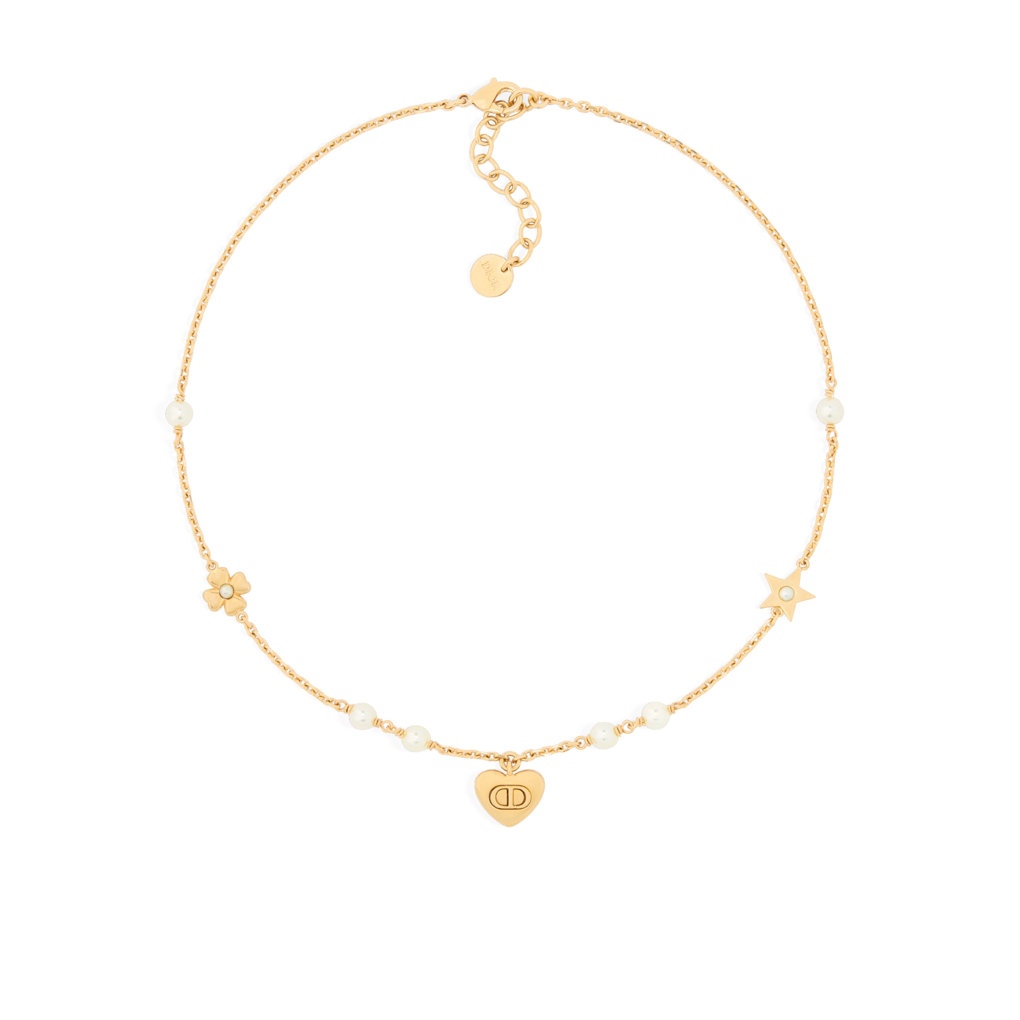 DIOR メタル・レジンパール・クリスタル CDロゴ ネックレス 箱・布袋付き 美品 メタル・レジンパール・クリスタル CDロゴ ネックレス 箱・布袋付き