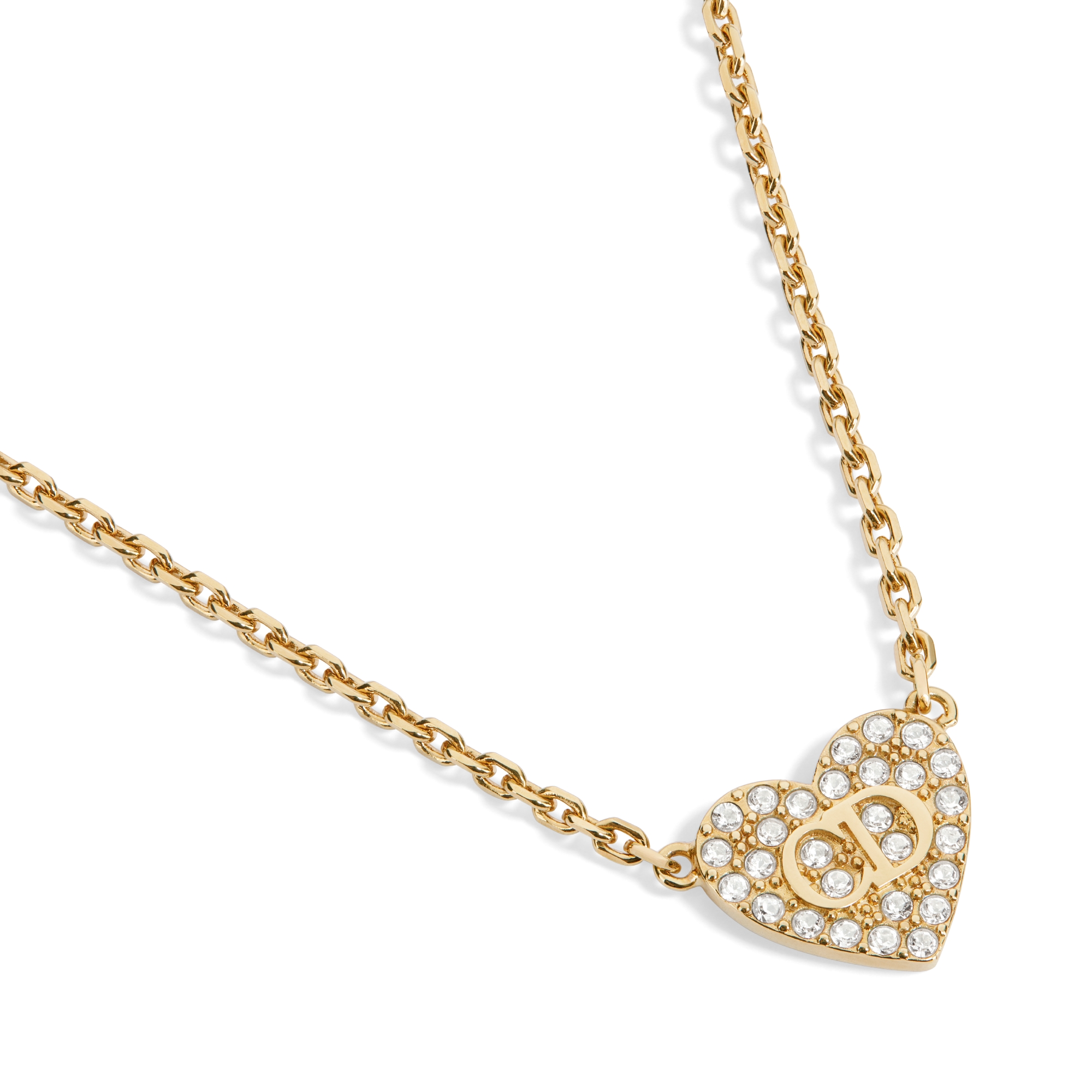 Clair D Lune Necklace Gold-Finish Metal and Silver-Tone Crystals E09