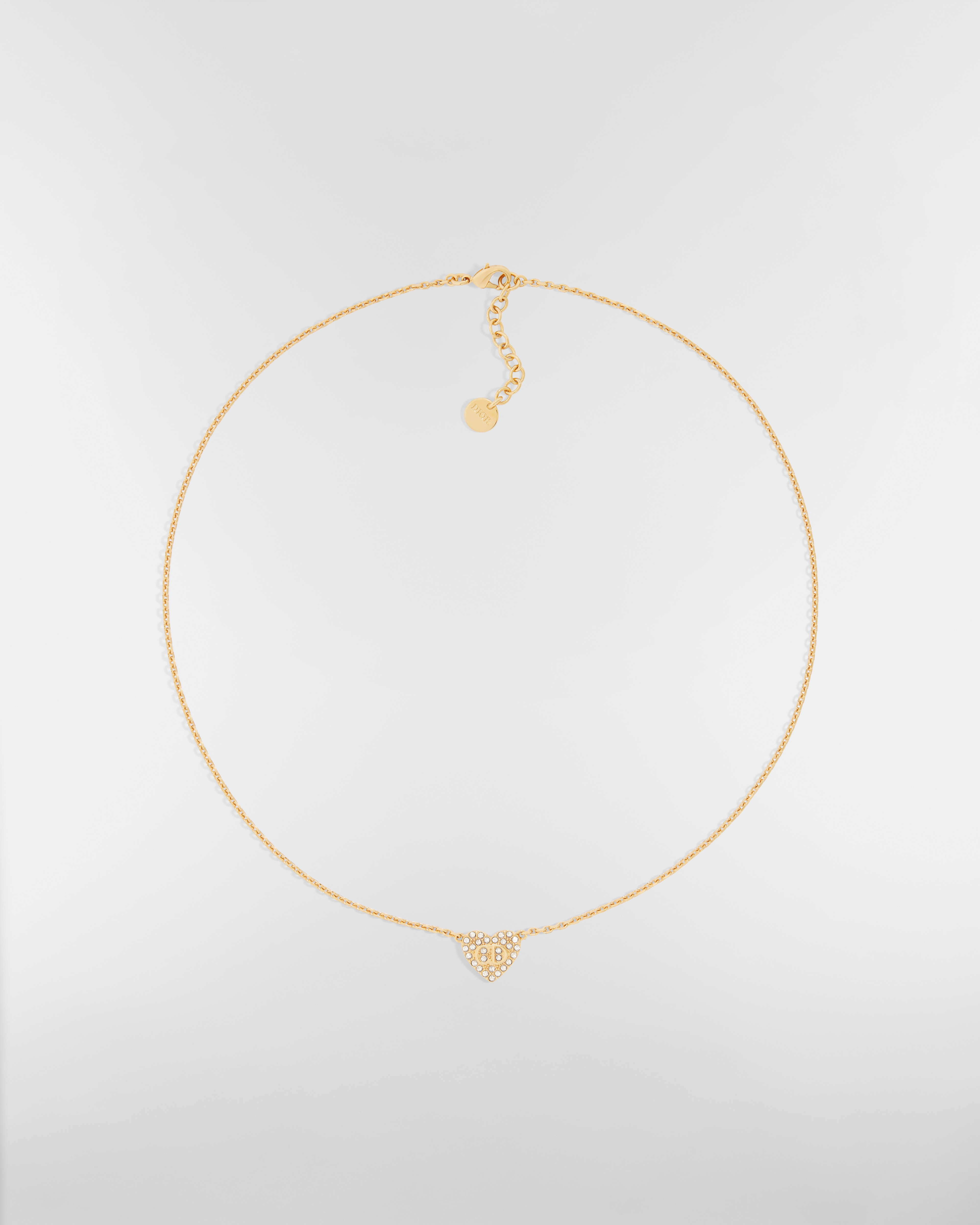 Clair D Lune-ketting Metaal met goudkleurige afwerking en zilverkleurige kristallen E01