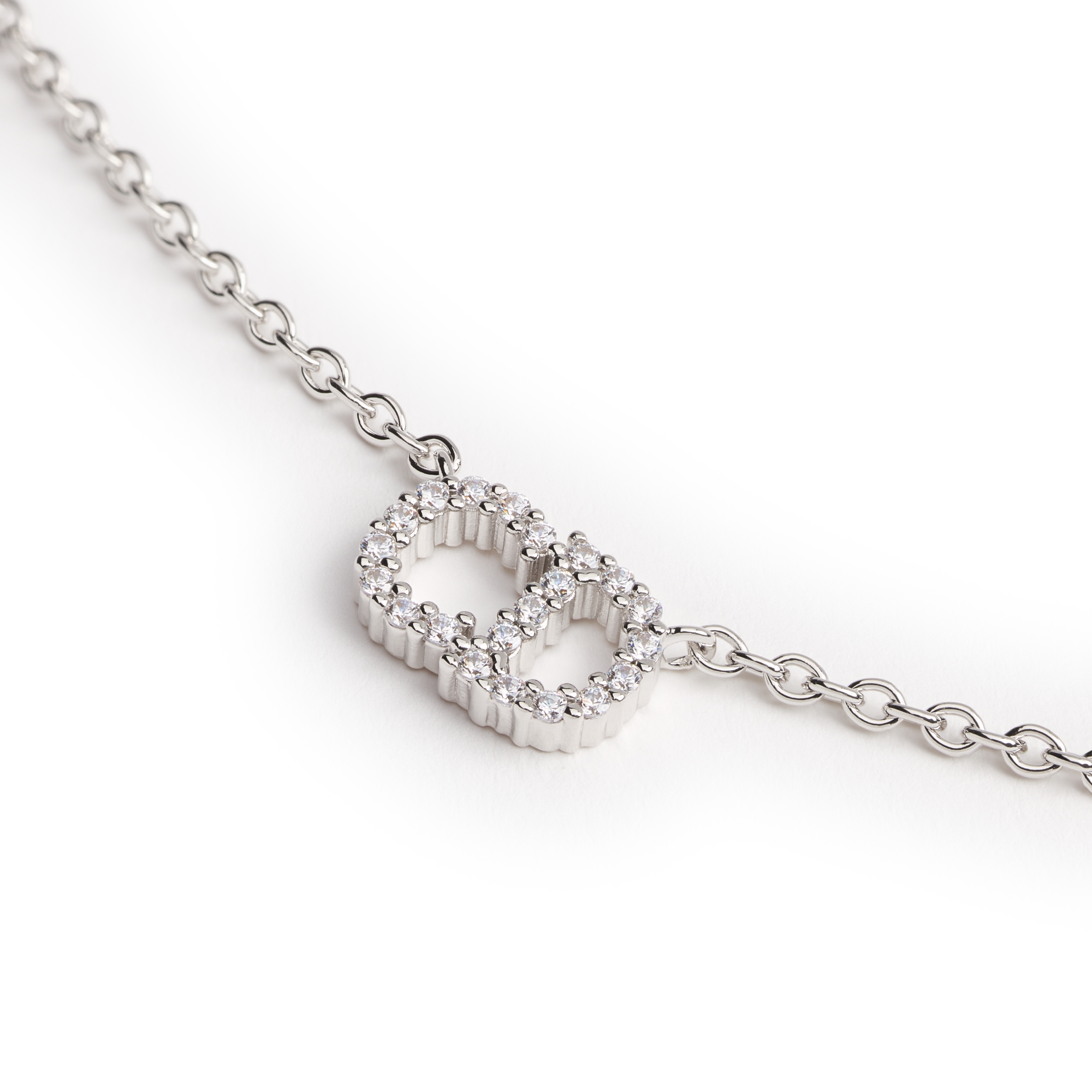 Clair D Lune Necklace Silver-Finish Metal and Sparkling Crystals