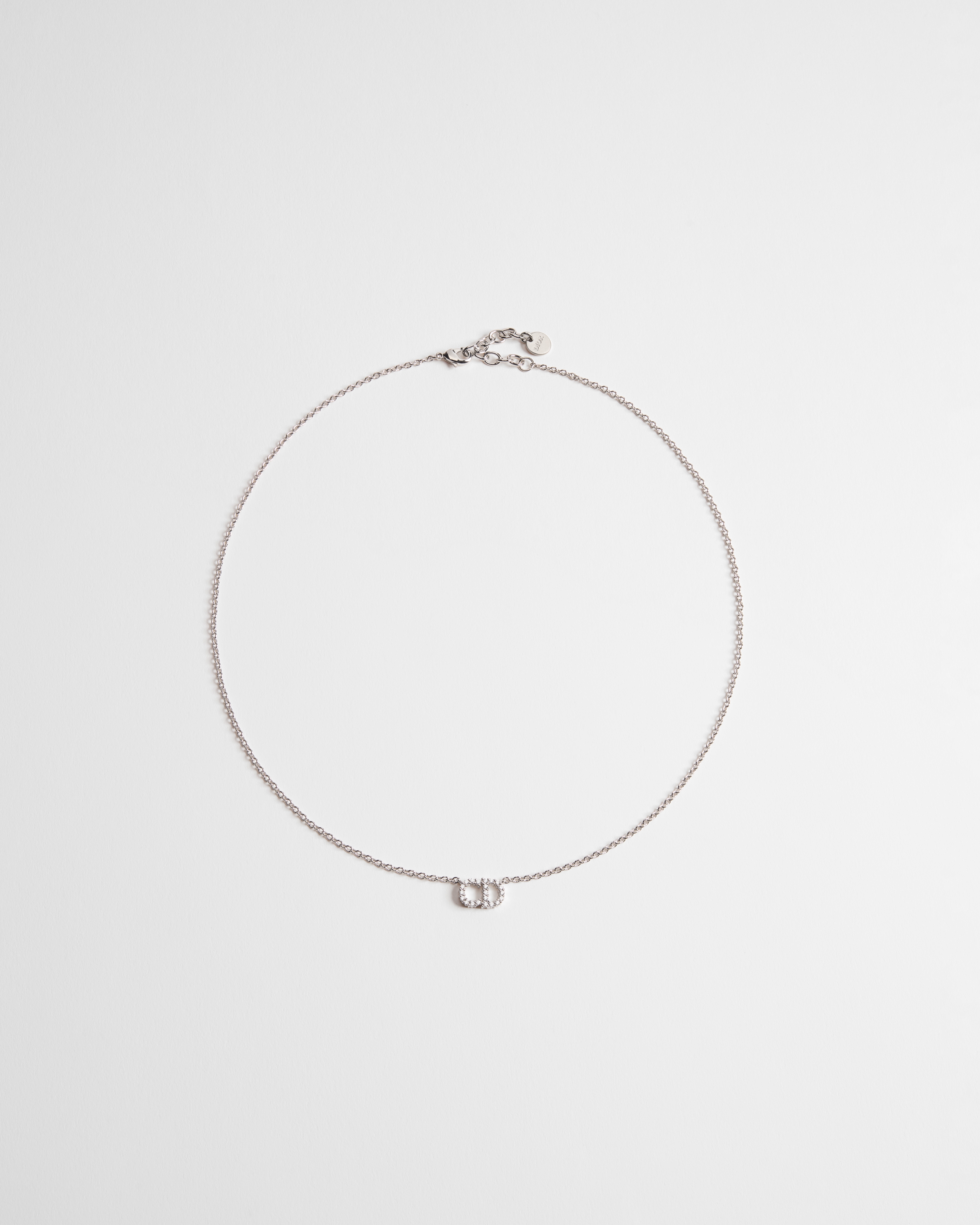 Collana Clair D Lune Metallo con finitura color argento e cristalli scintillanti E01