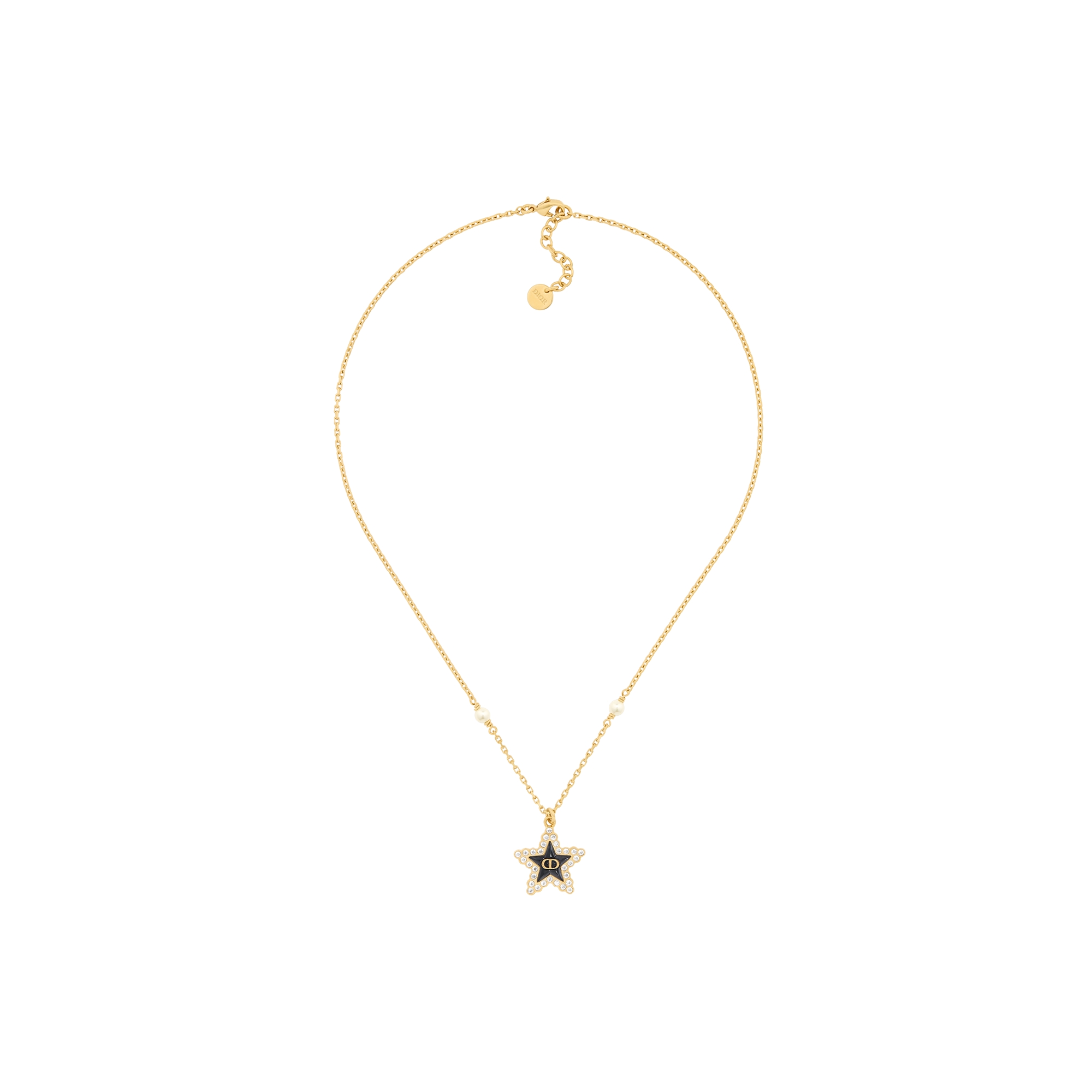  Gold-Finish Metal, White Resin Pearls, Silver-Tone Crystals and Deep Ocean Blue Glass