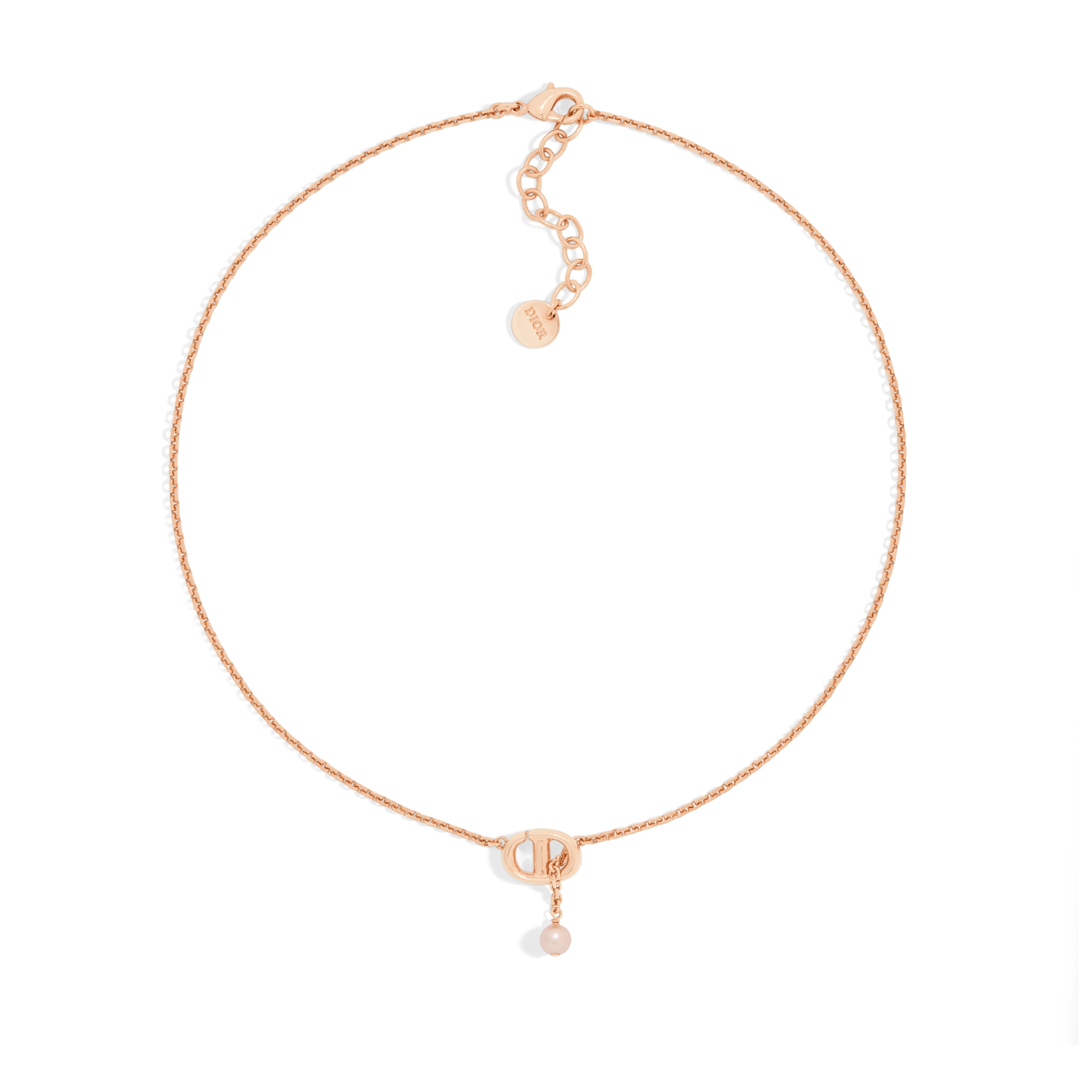 CD Navy ネックレス メタル & レジンパール E01